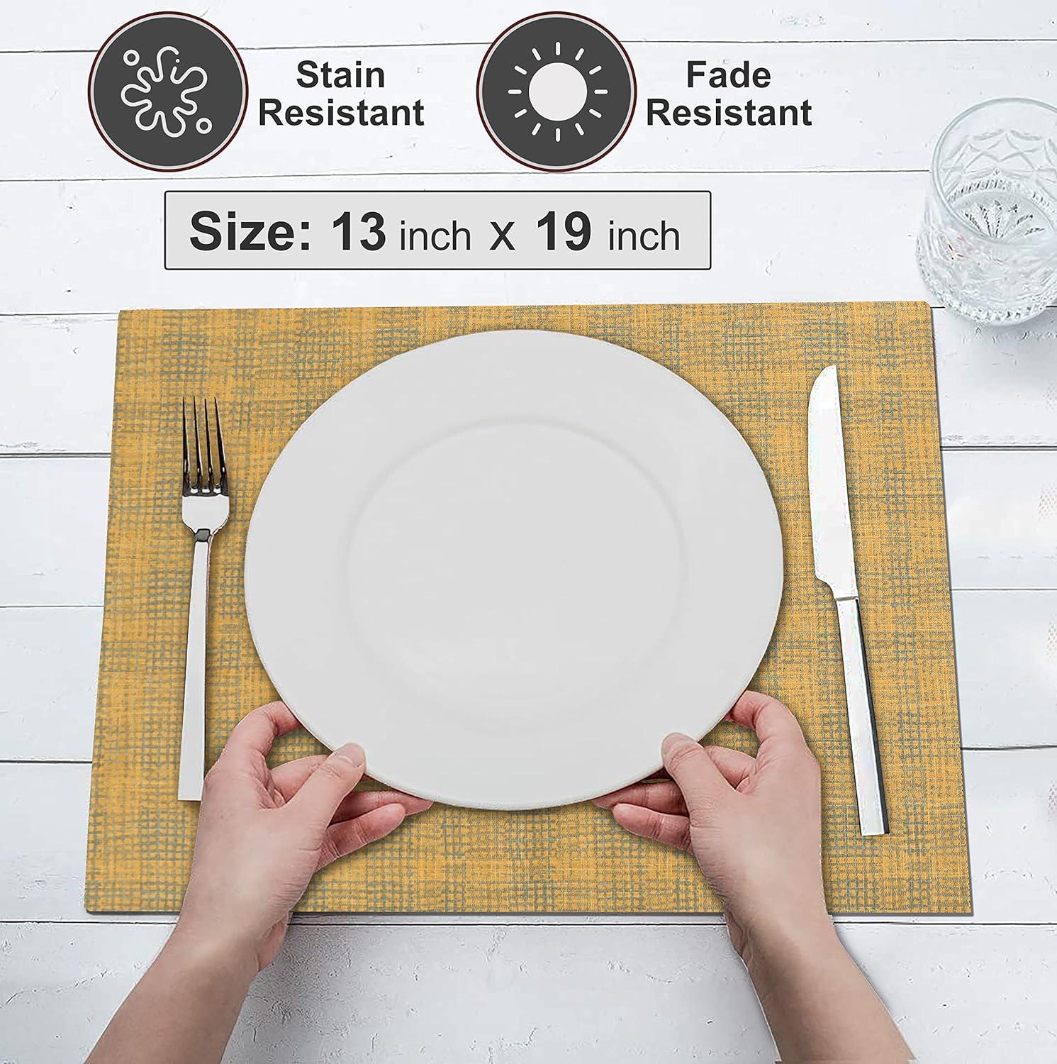 Ruvanti Dining Table Rectangle Placemats 100% Cotton Multi Pattern 13x19 Inches (Set of 6)