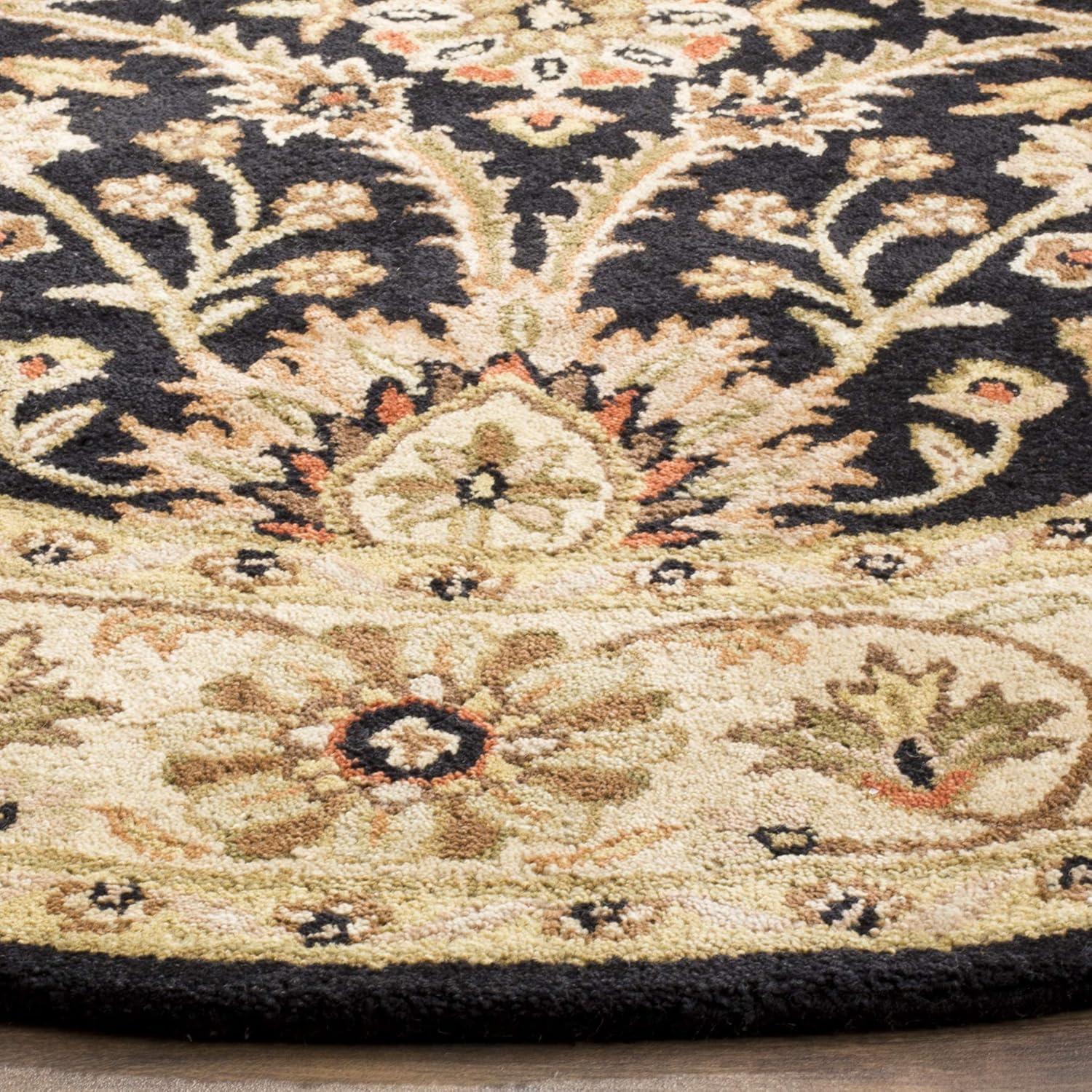 Antiquity AT249 Hand Tufted Area Rug - Black - 8' round - Safavieh.