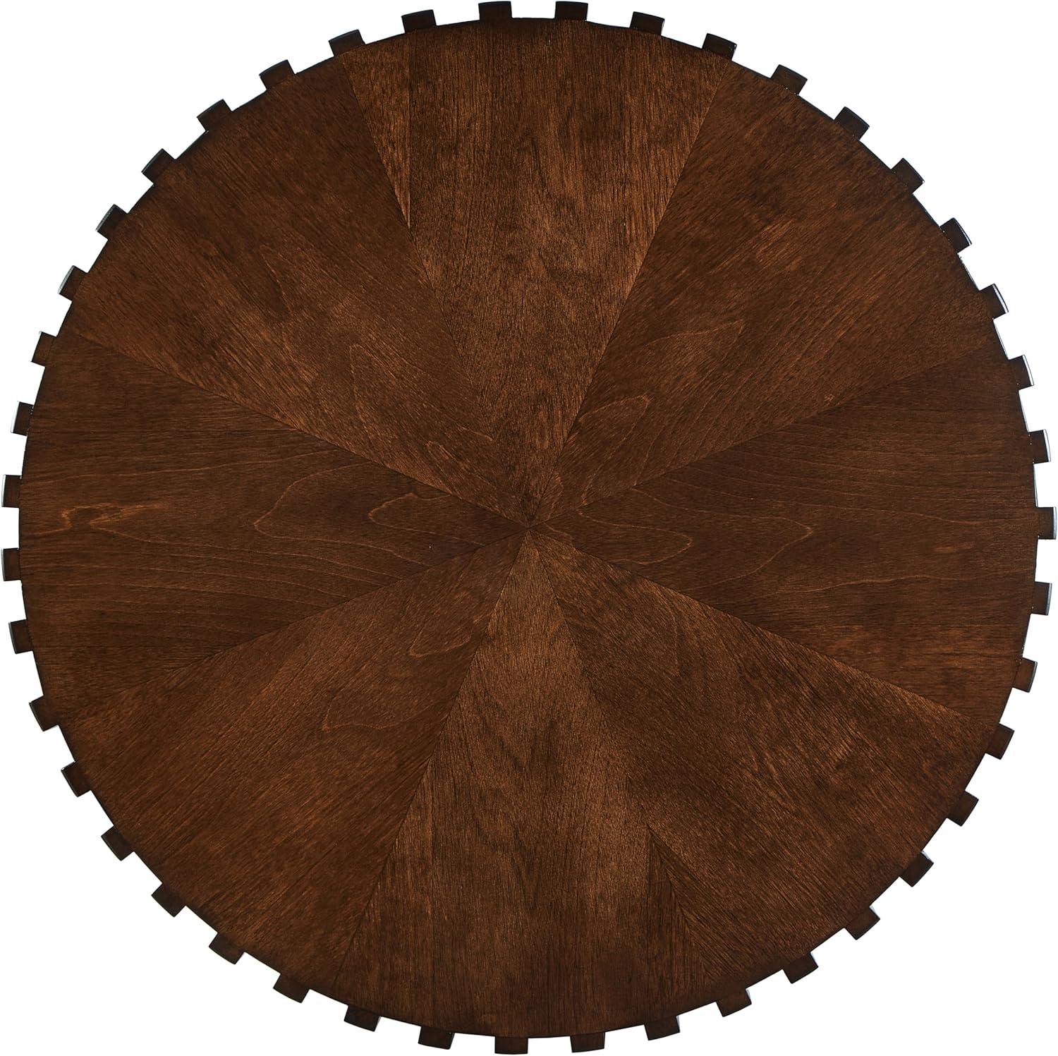 Handcrafted Deep Brown Round MDF Coffee Table Set of 2