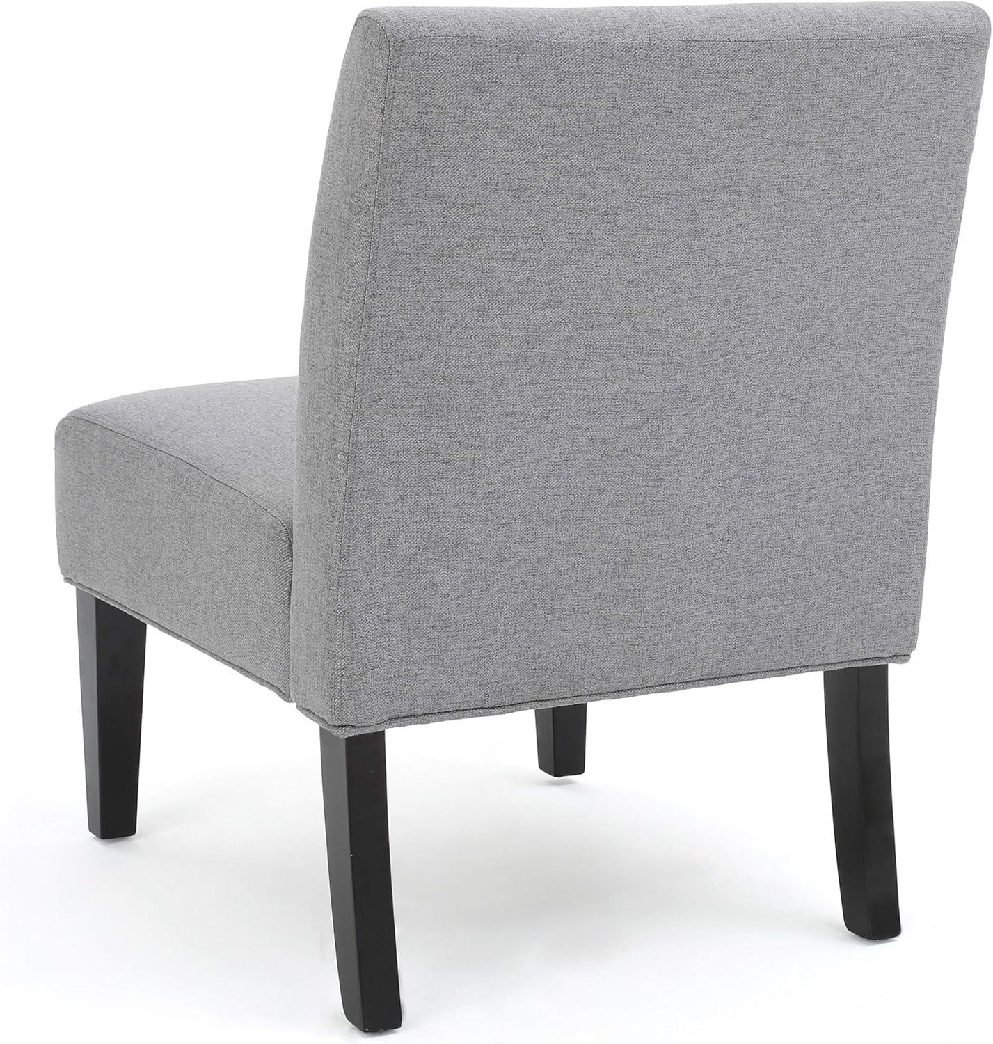 Kassi Accent Chair Gray: Contemporary Armless, Upholstered, Rubberwood Legs - Christopher Knight Home