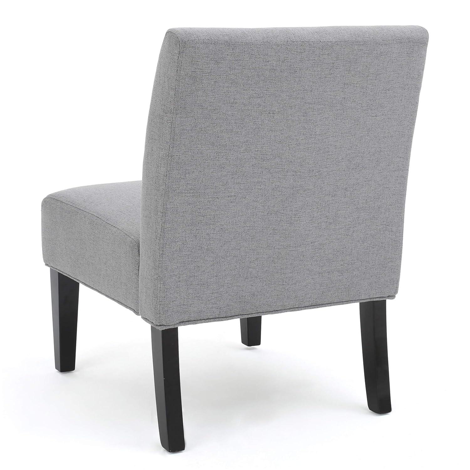 Kassi Accent Chair Gray: Contemporary Armless, Upholstered, Rubberwood Legs - Christopher Knight Home