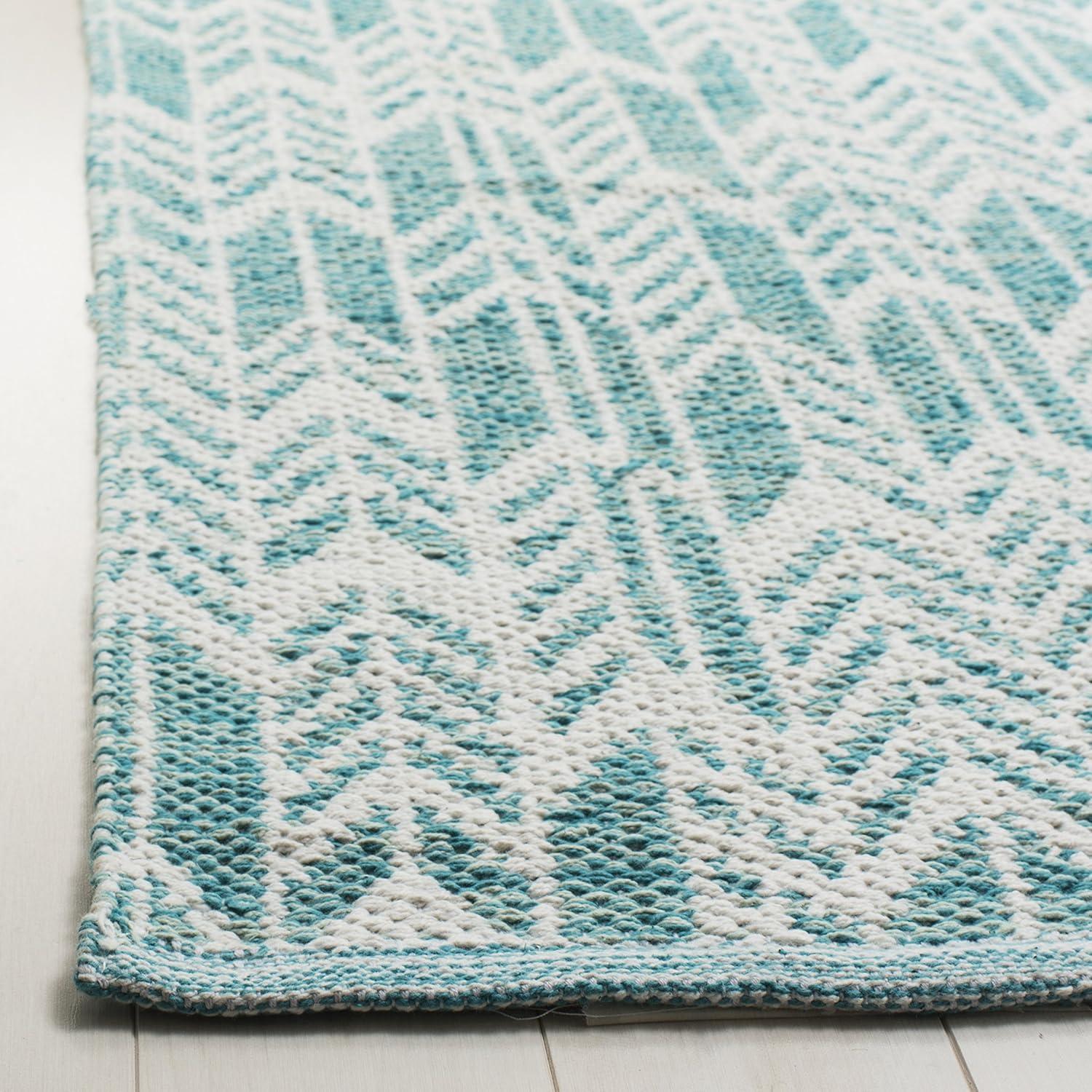 Montauk MTK609 Hand Woven Indoor Area Rug - Aqua/Ivory - 5'x8' - Safavieh