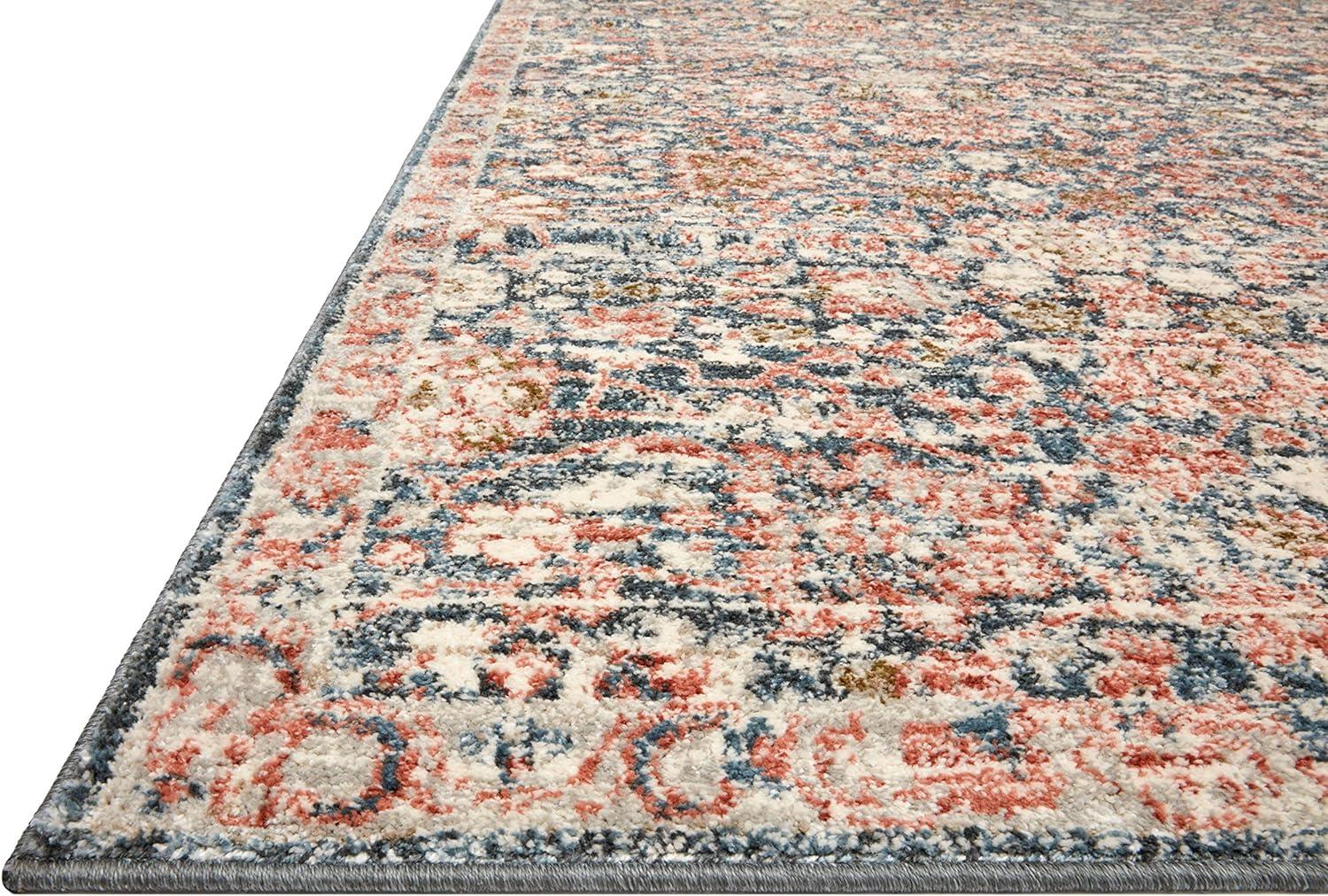 Elegant Navy and Rust 5'-3" x 7'-6" Viscose Area Rug