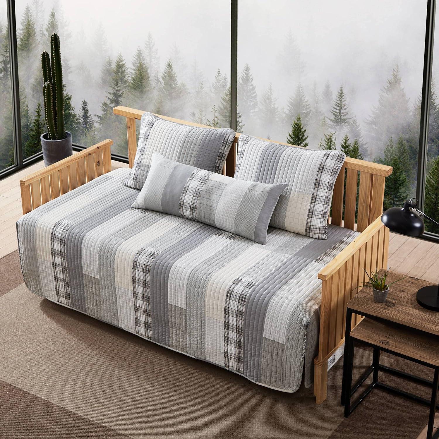 Eddie Bauer Fairview Grey Cotton 4 Piece Daybed Cover Set