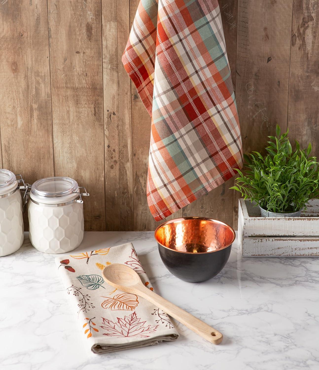 Design Imports Assorted Autumn Leaves Dishtowel (Set Of 2)