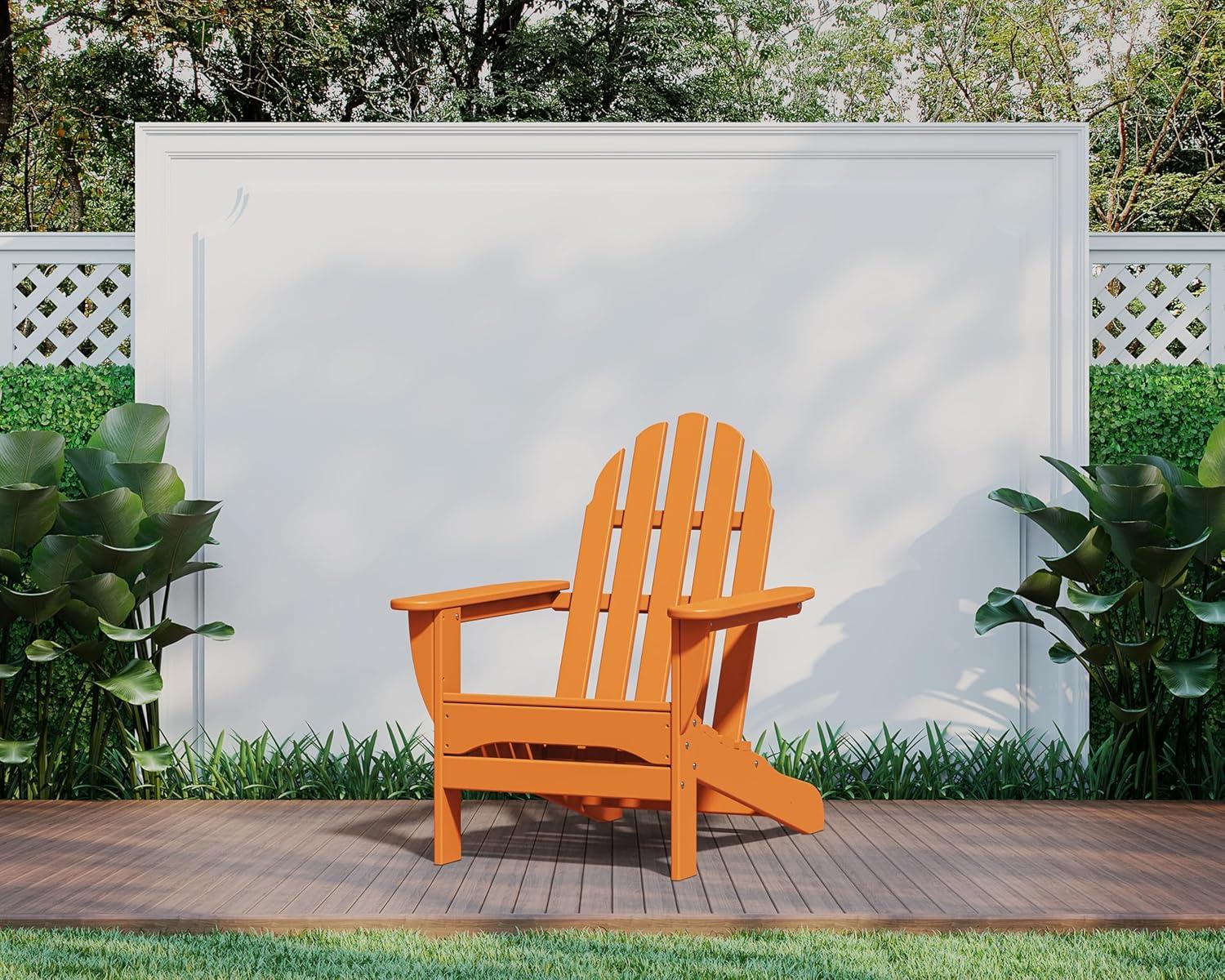 Tangerine HDPE Classic Outdoor Adirondack Chair with Arms