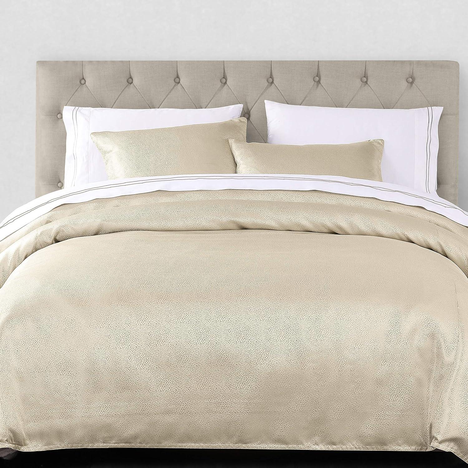 Champagne Gold Cotton Queen Bedspread Cover Set