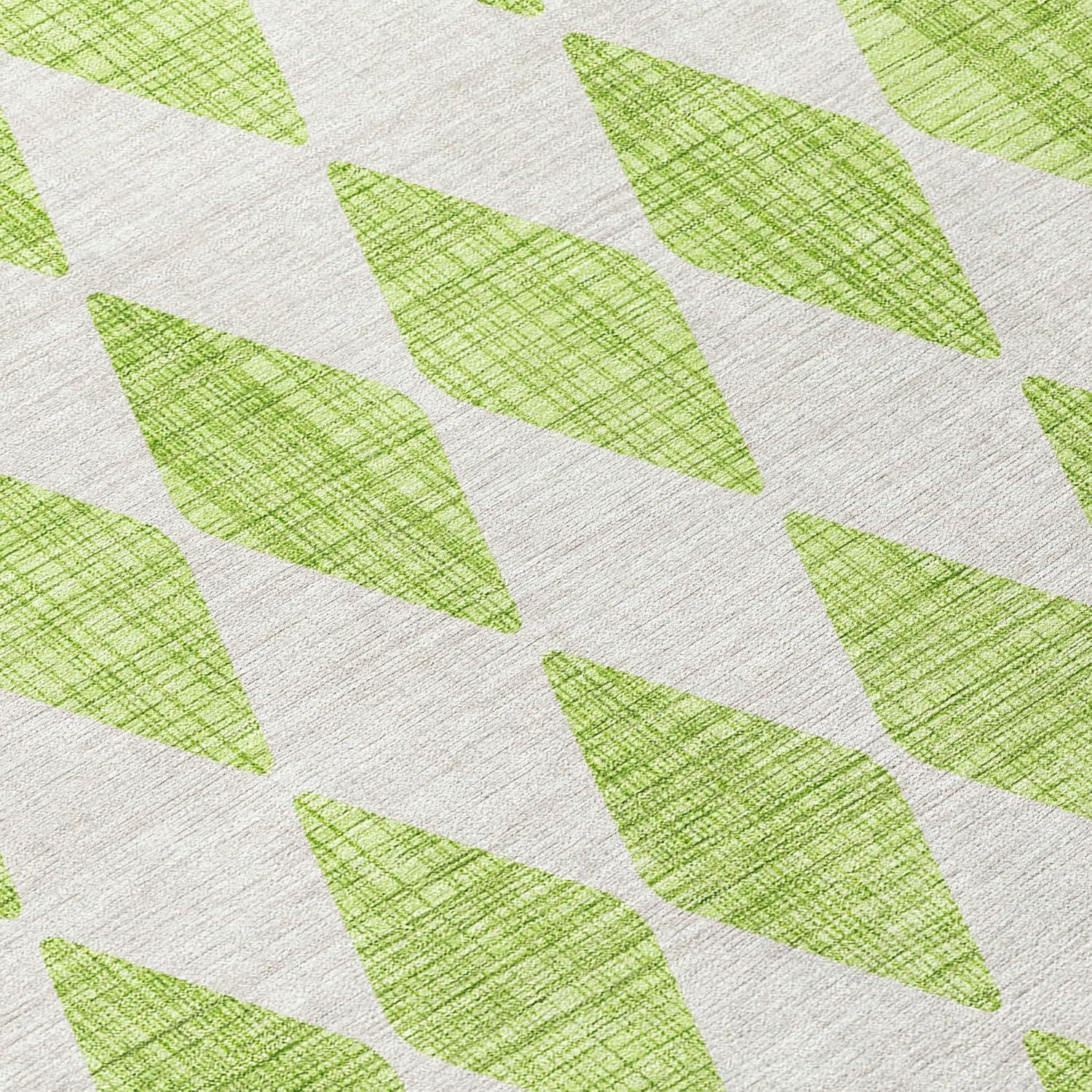 Lime Diamond Pattern 9' x 12' Synthetic Washable Rug