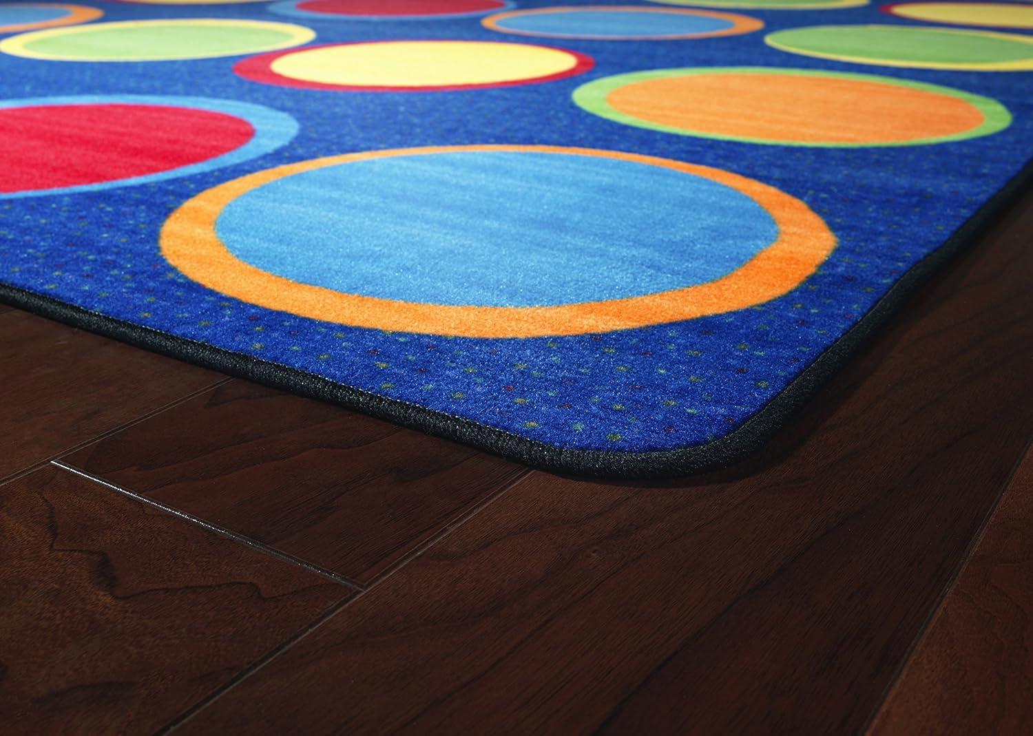 Multicolor Rectangular Stain-Resistant Kids' Classroom Rug