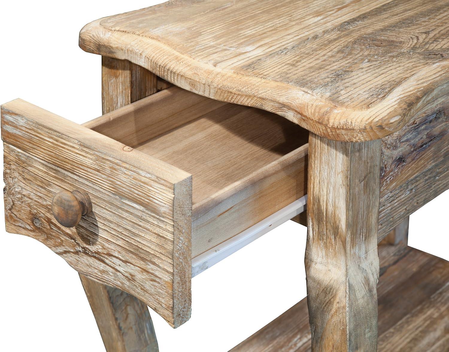 Alaterre Rustic Reclaimed Chairside Table, Driftwood