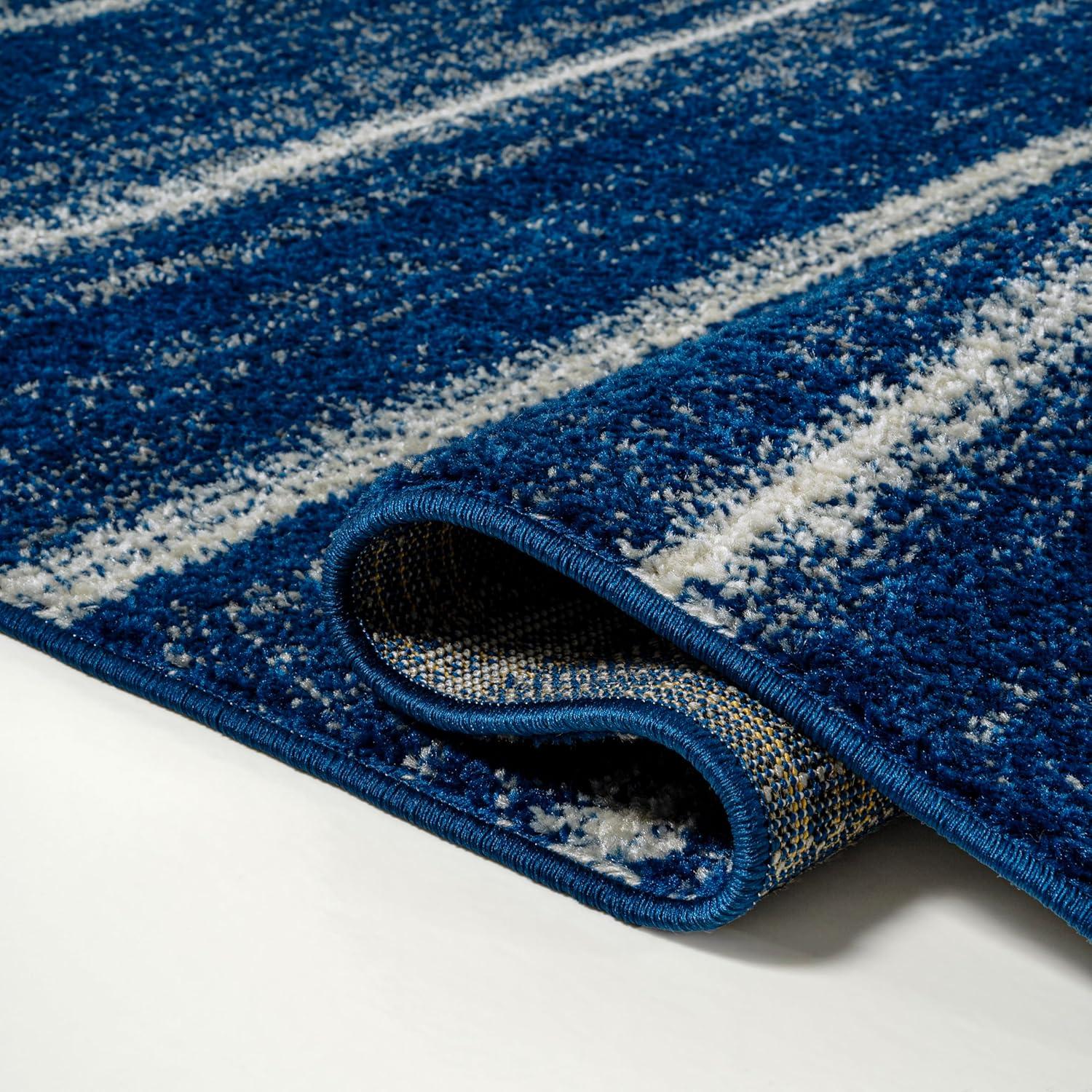 JONATHAN Y Williamsburg Minimalist Stripe Navy/Cream 3 ft. x 5 ft. Area Rug