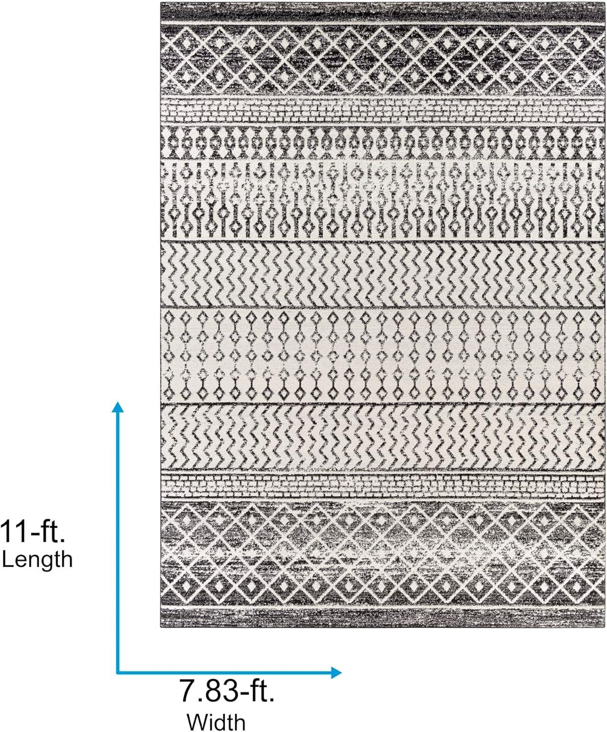 Livabliss Elaziz Boho Moroccan Area Rug,7'10" x 11',Black