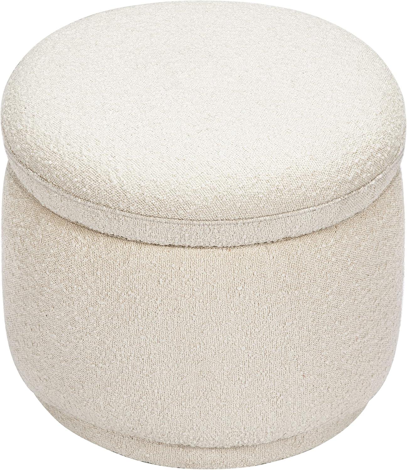 Enoki 21" Wide Round Storage Ottoman with Storage