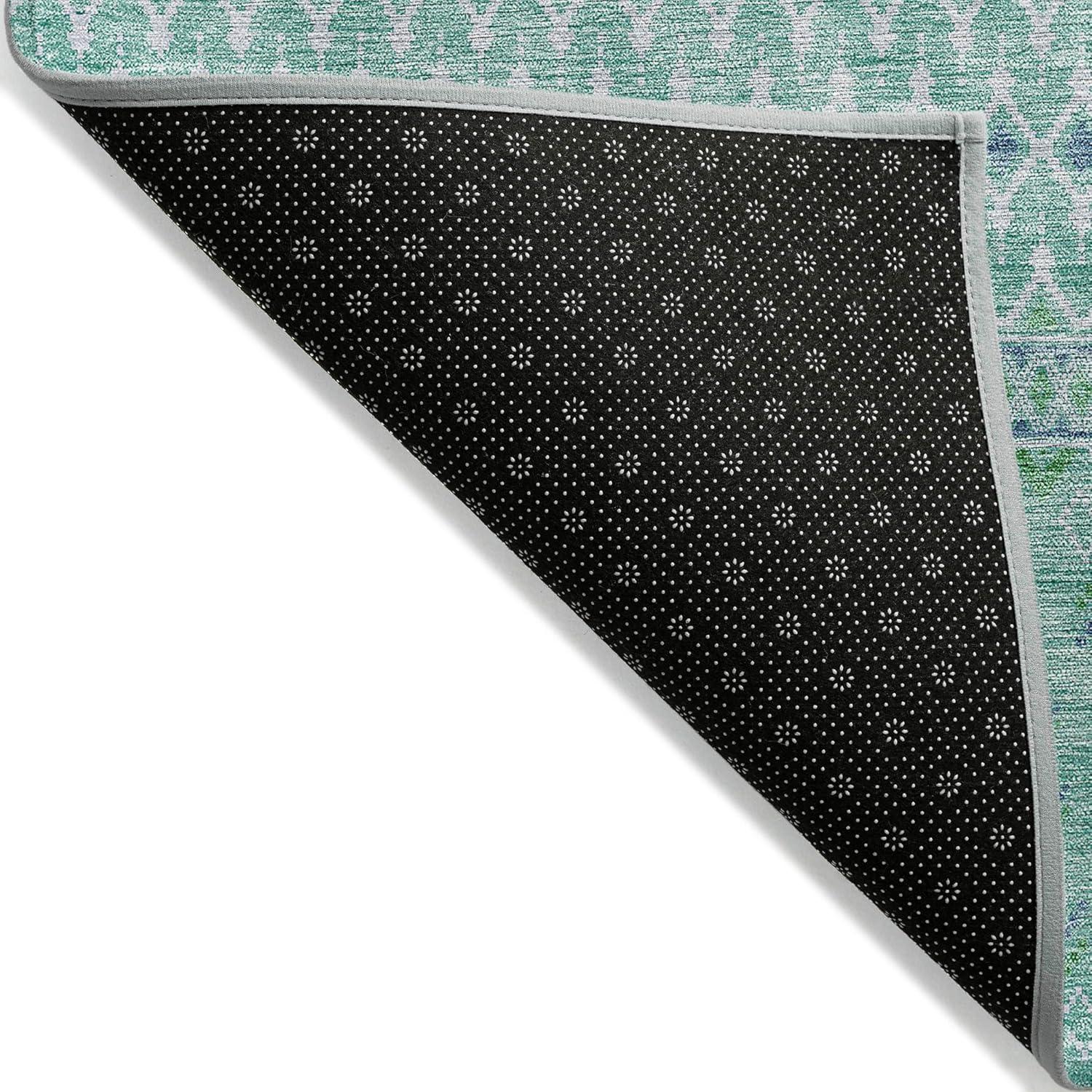 Addison Rugs Chantille ACN709AQ 3 x 5 (ft) Polyester Aqua Rectangular Indoor/Outdoor Geometric Machine washable Area rug