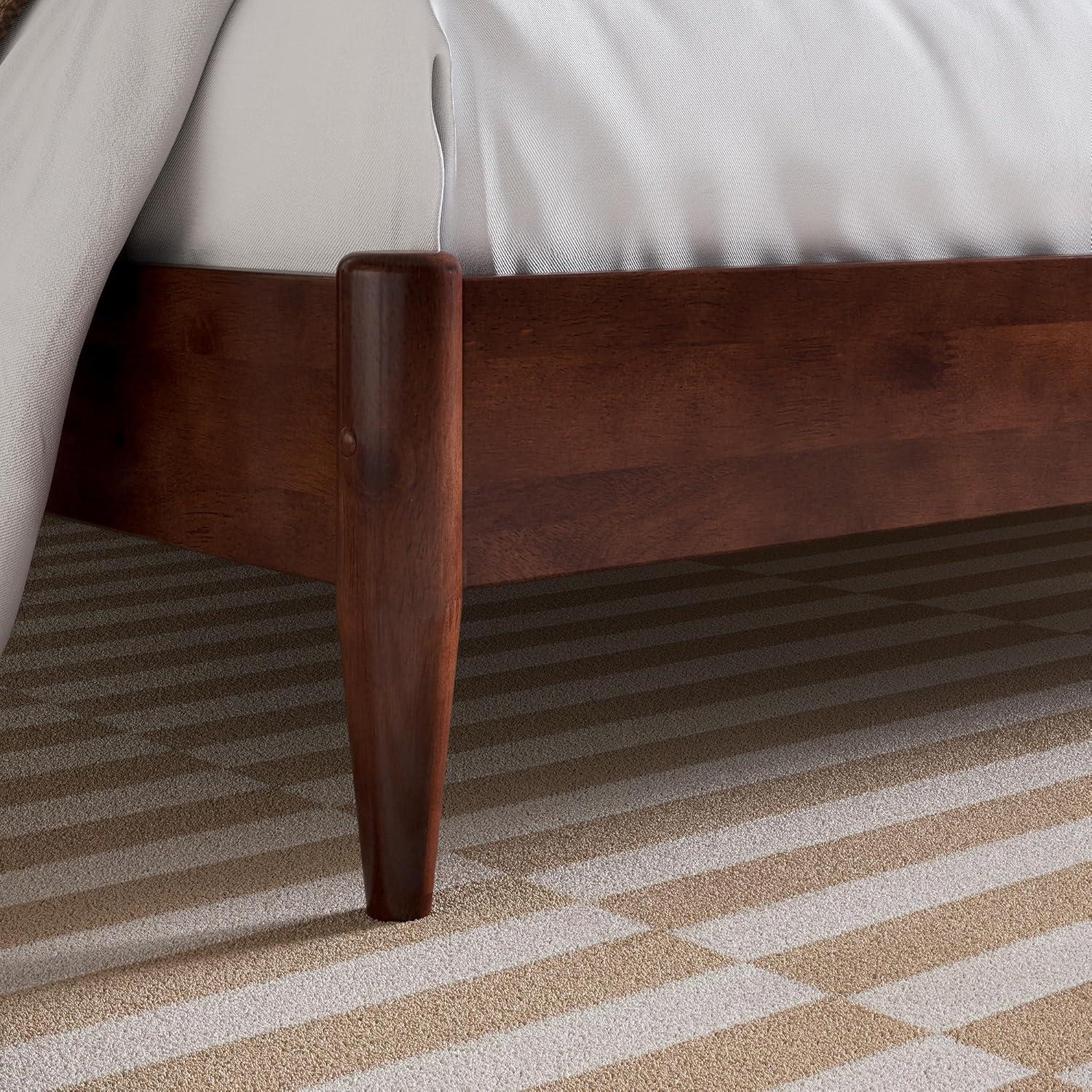 AFI Aria Queen Modern Solid Wood Low Profile Platform Bed, Walnut