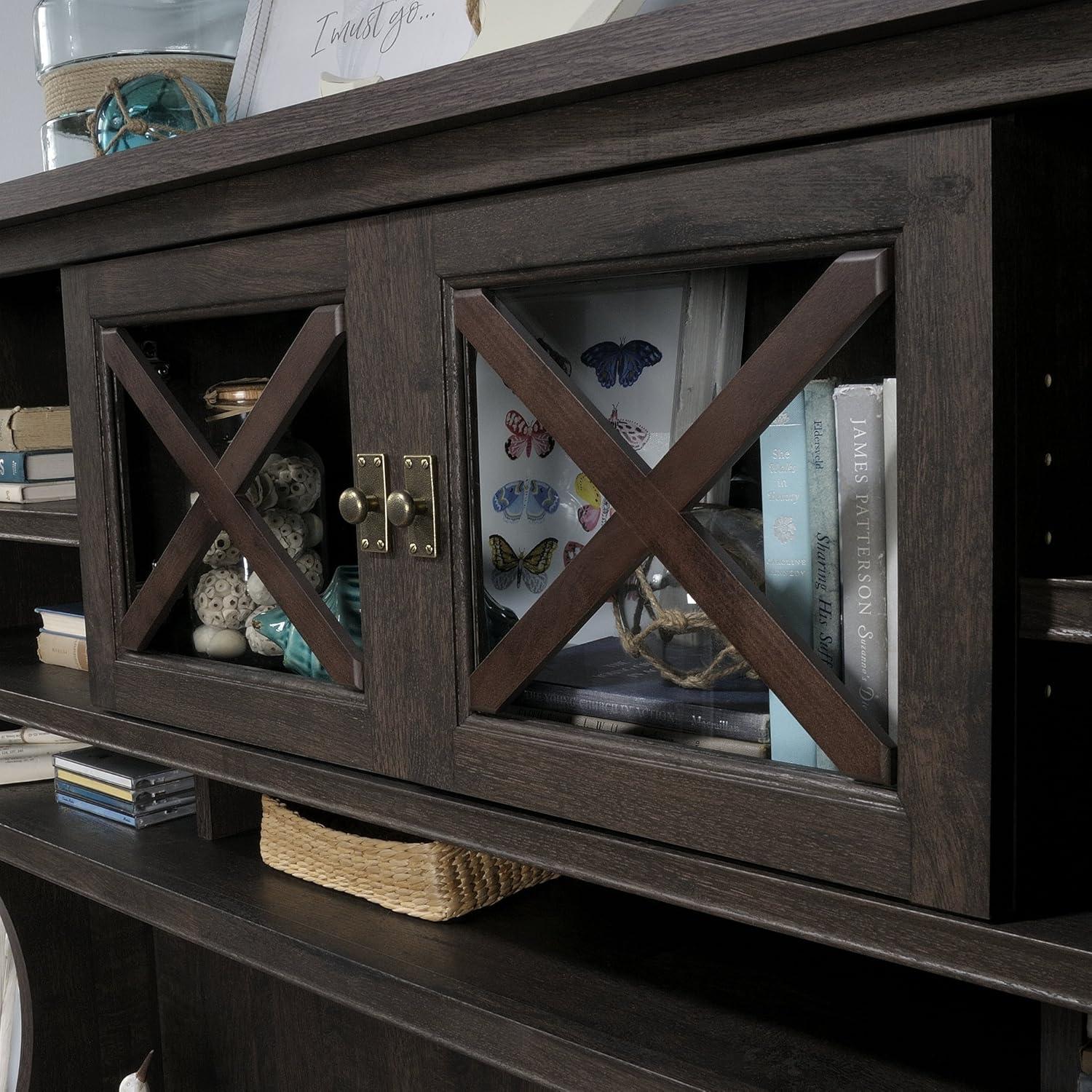 Costa Coffee Oak Large Hutch with Glass Doors