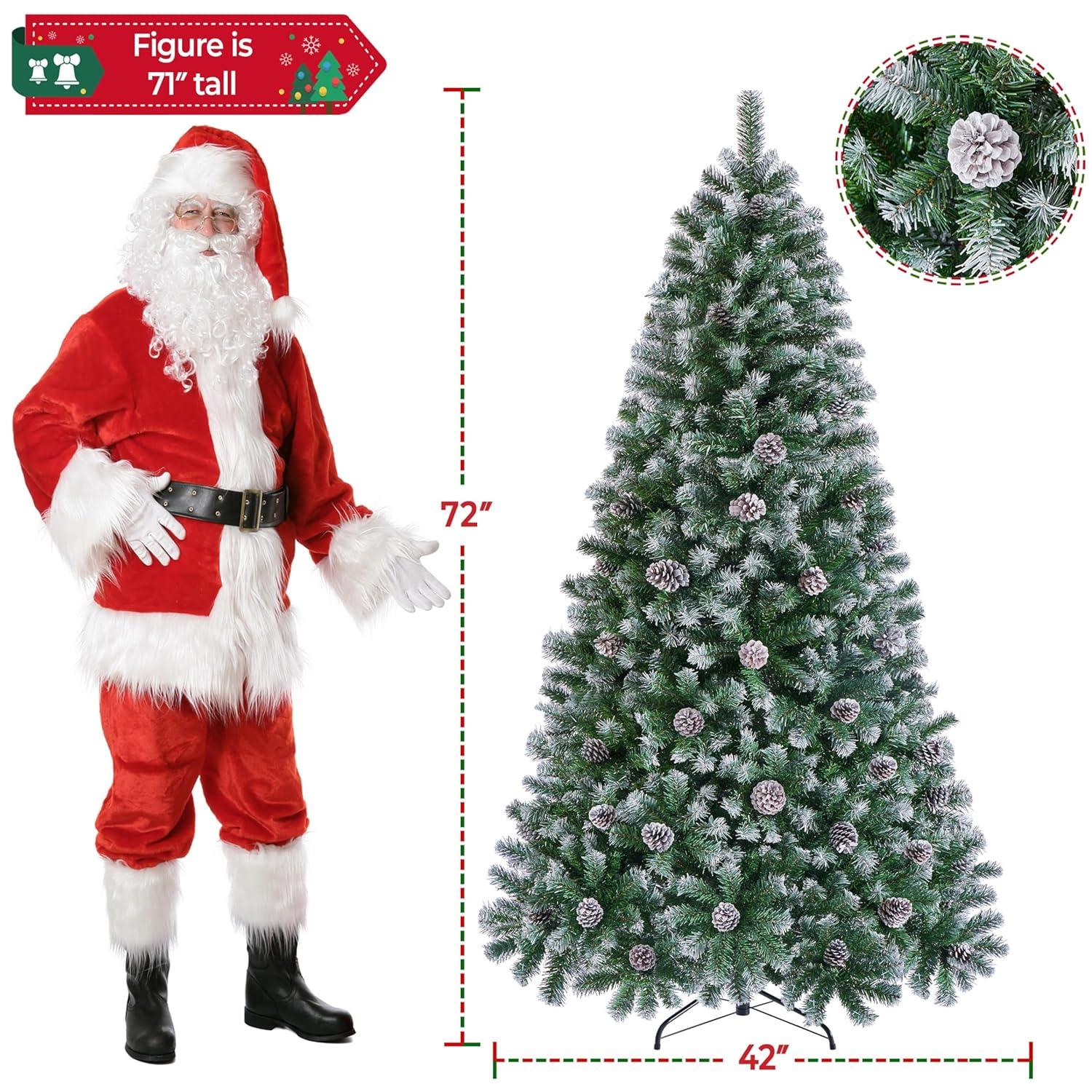 Pinecone-decorated Frosted Artificial Christmas Tree