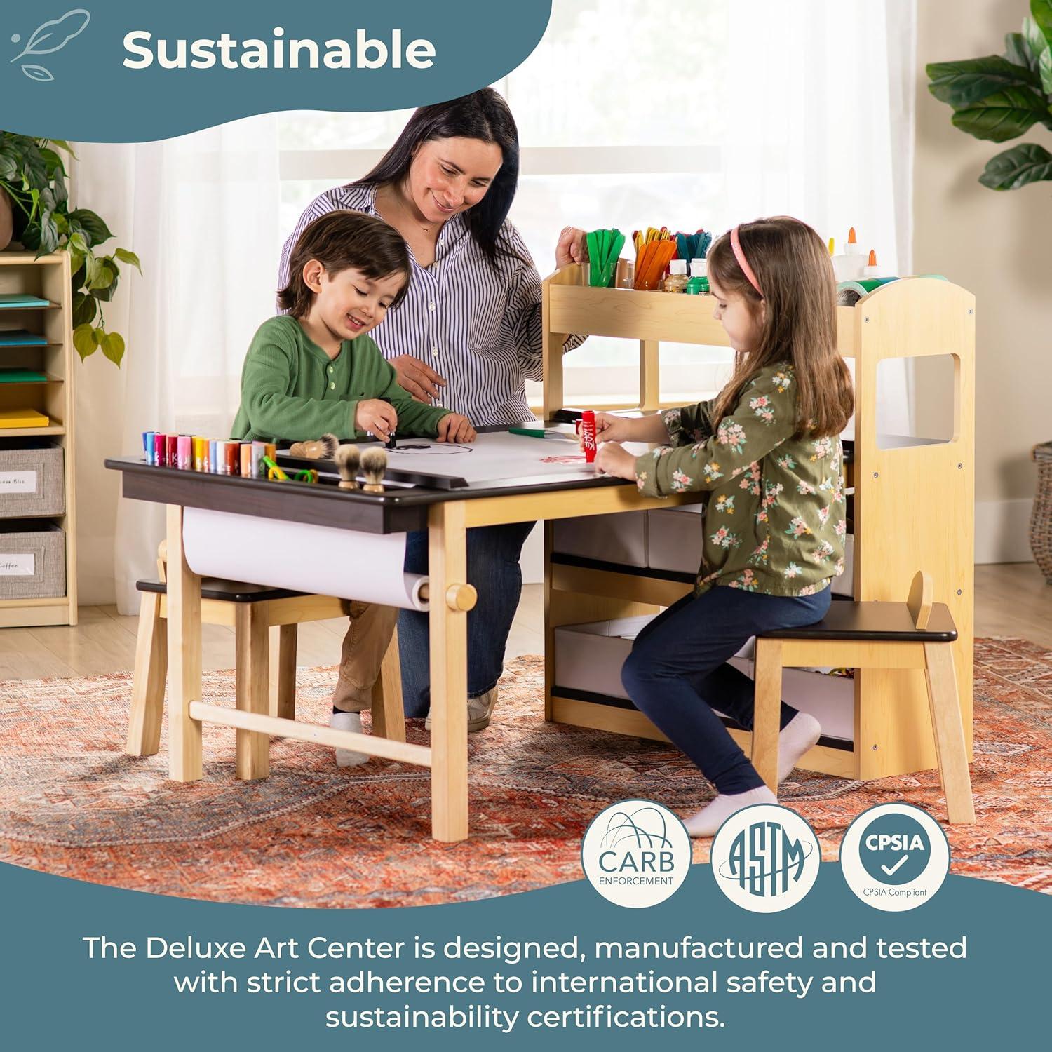 Kids Deluxe Art Center and Stool Set