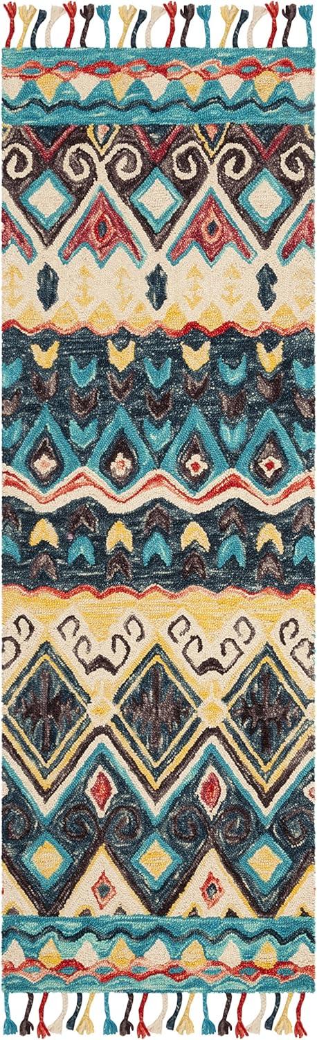 Aspen APN137 Hand Tufted Area Rug - Blue/Red - 2'3"x5' - Safavieh..