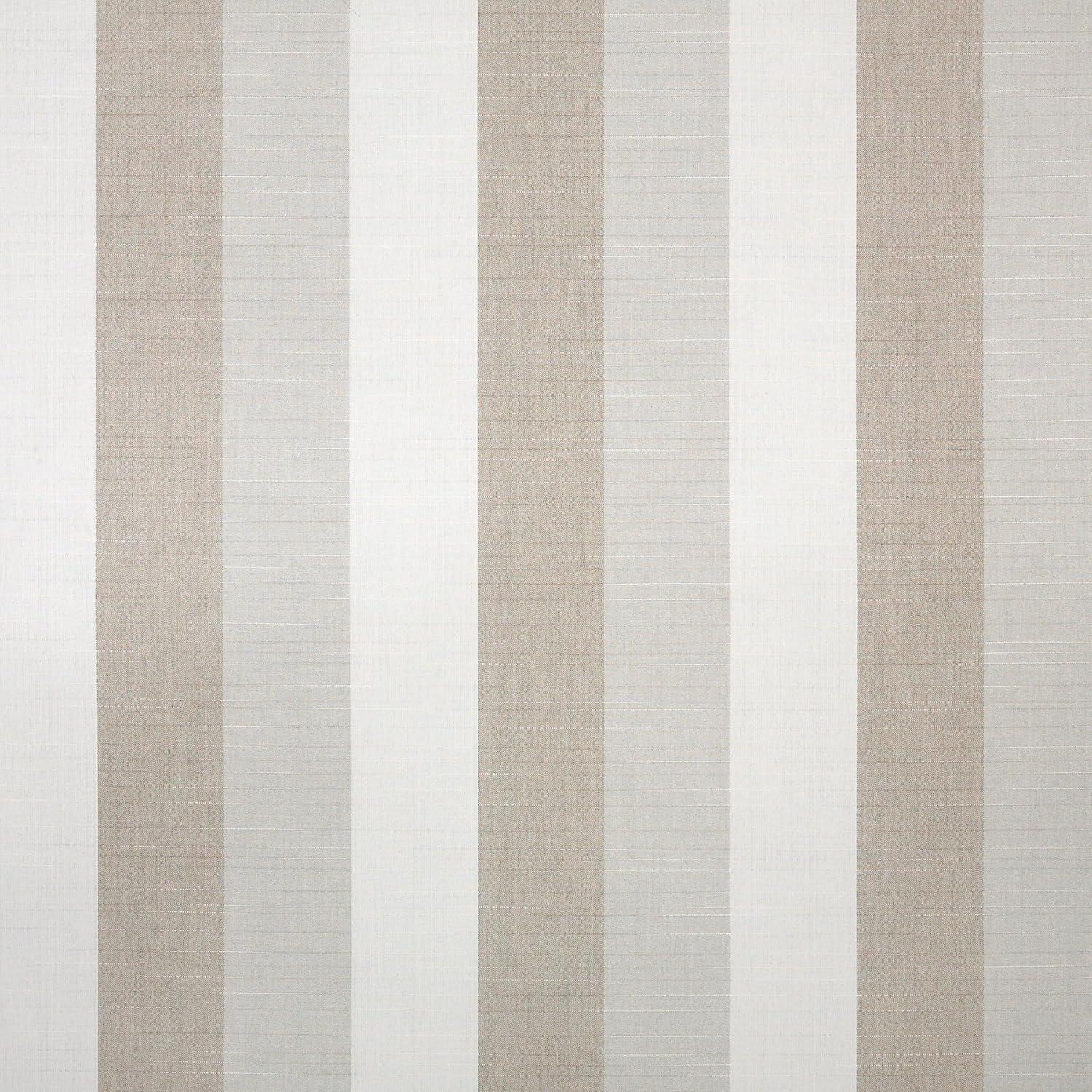 Sunbrella Beige and White Striped Outdoor Upholstery Fabric