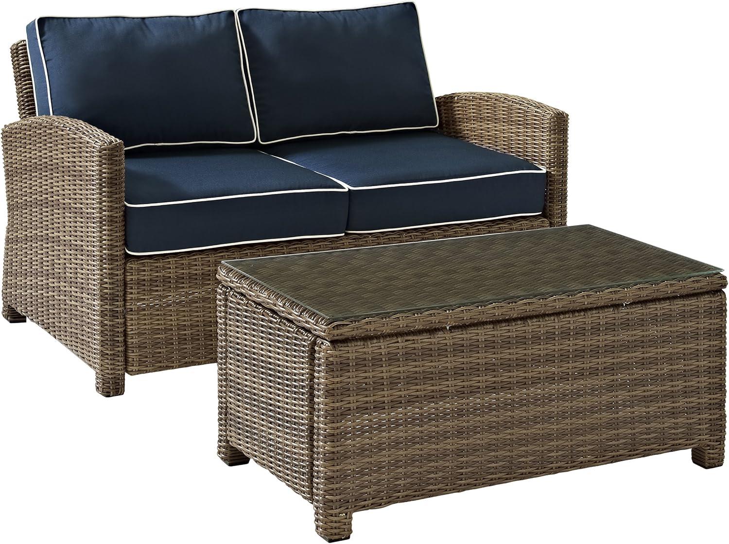 Bradenton Outdoor Wicker Sofa & Coffee Table Set - Crosley