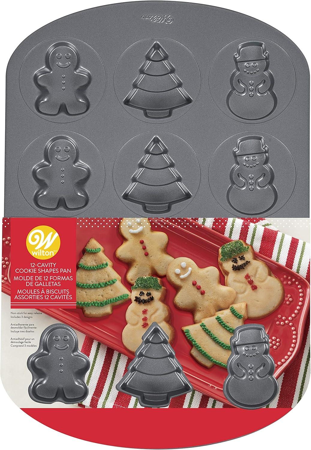 Non-Stick Holiday Shapes Cookie Sheet Pan, 12-Cavity