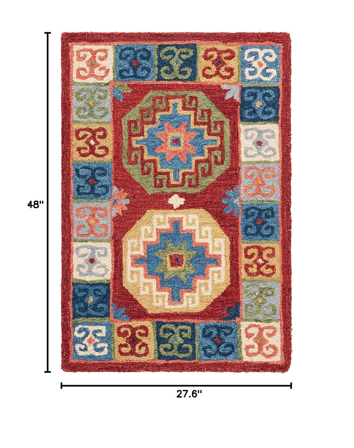 Aspen APN802 Hand Tufted Indoor Accent Rug - Red/Blue - 2'3"x4' - Safavieh