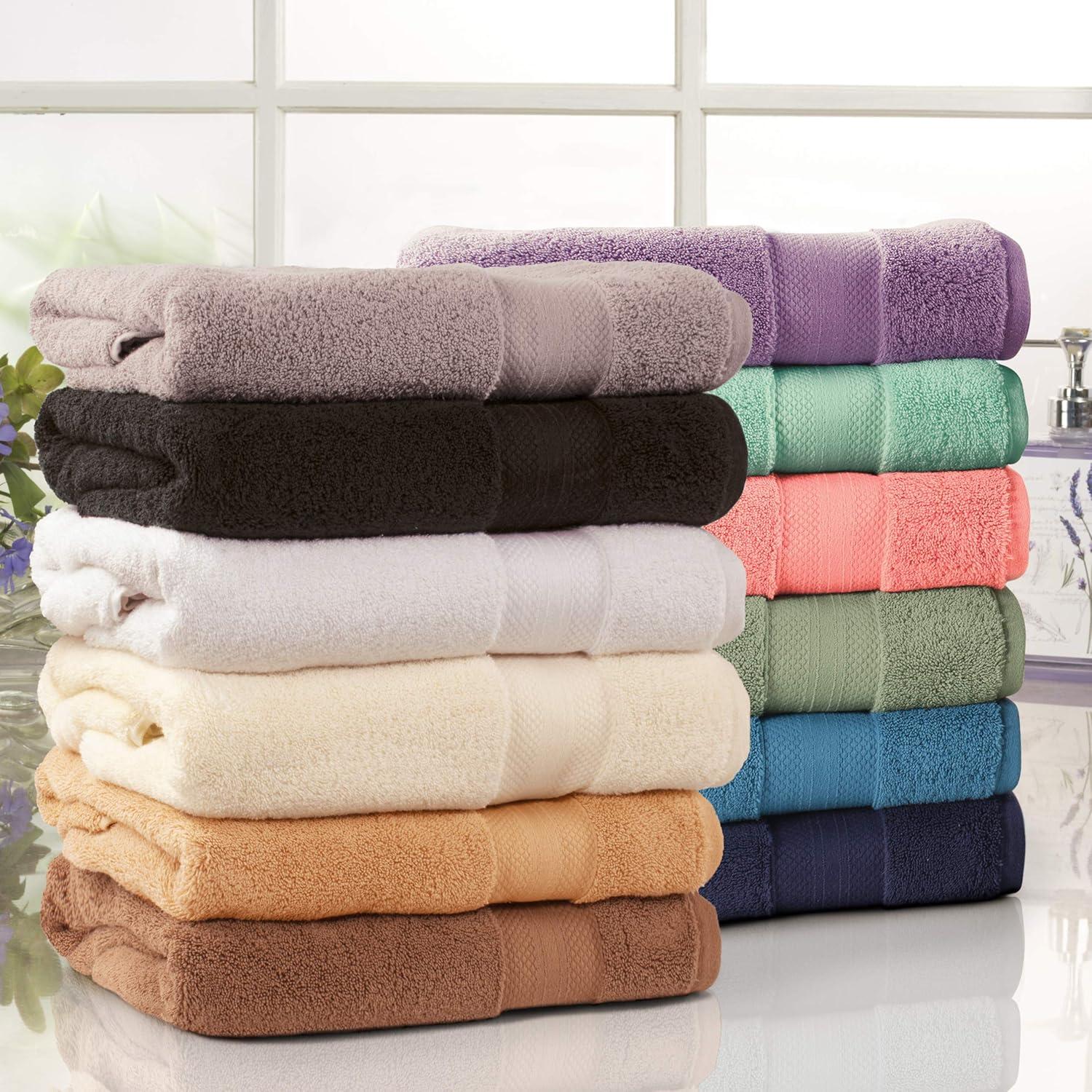 Superior Aria Turkish Cotton Solid Heavyweight Ivory Bath Towel Set of 2
