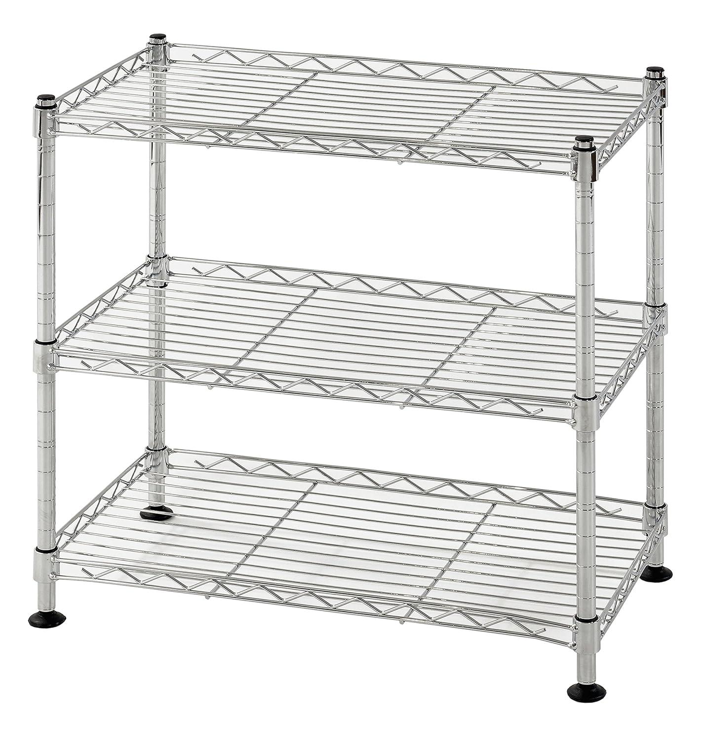 Muscle Rack Adjustable 3 Tier Freestanding Garage Storage Shelves, Chrome