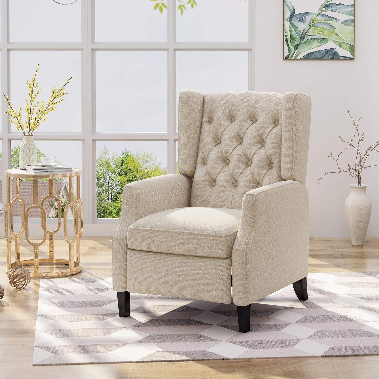 Keating Traditional Wingback Recliner: Pushback, Tufted, Plywood Frame - Christopher Knight Home