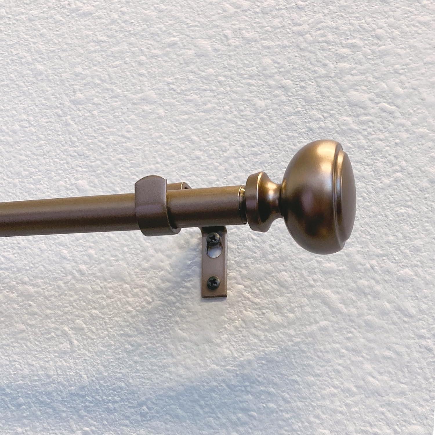 Fairbanks Dark Bronze Adjustable Curtain Rod Set with Finials