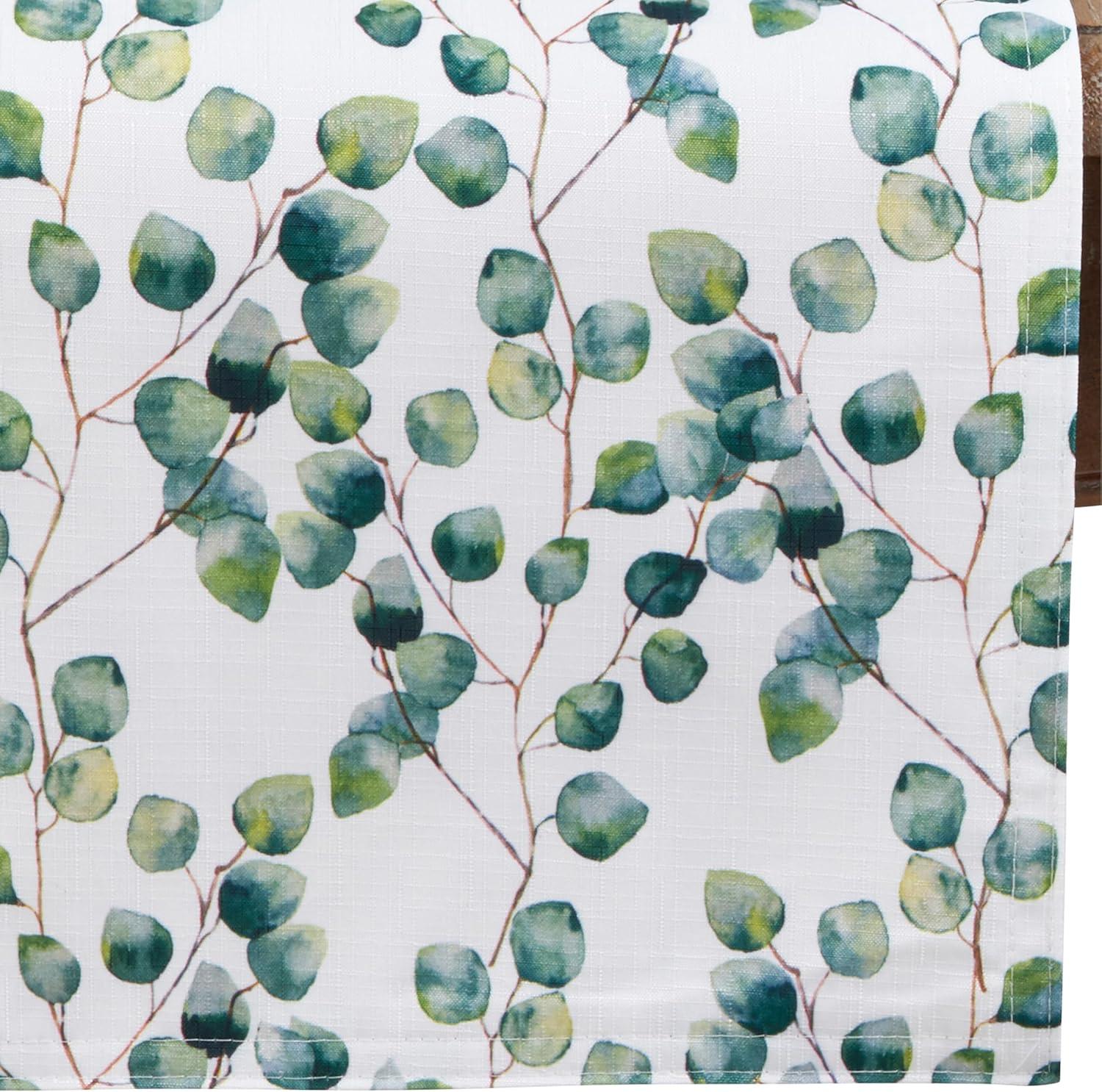 Saro Lifestyle Eucalyptus Leaf Design Table Runner