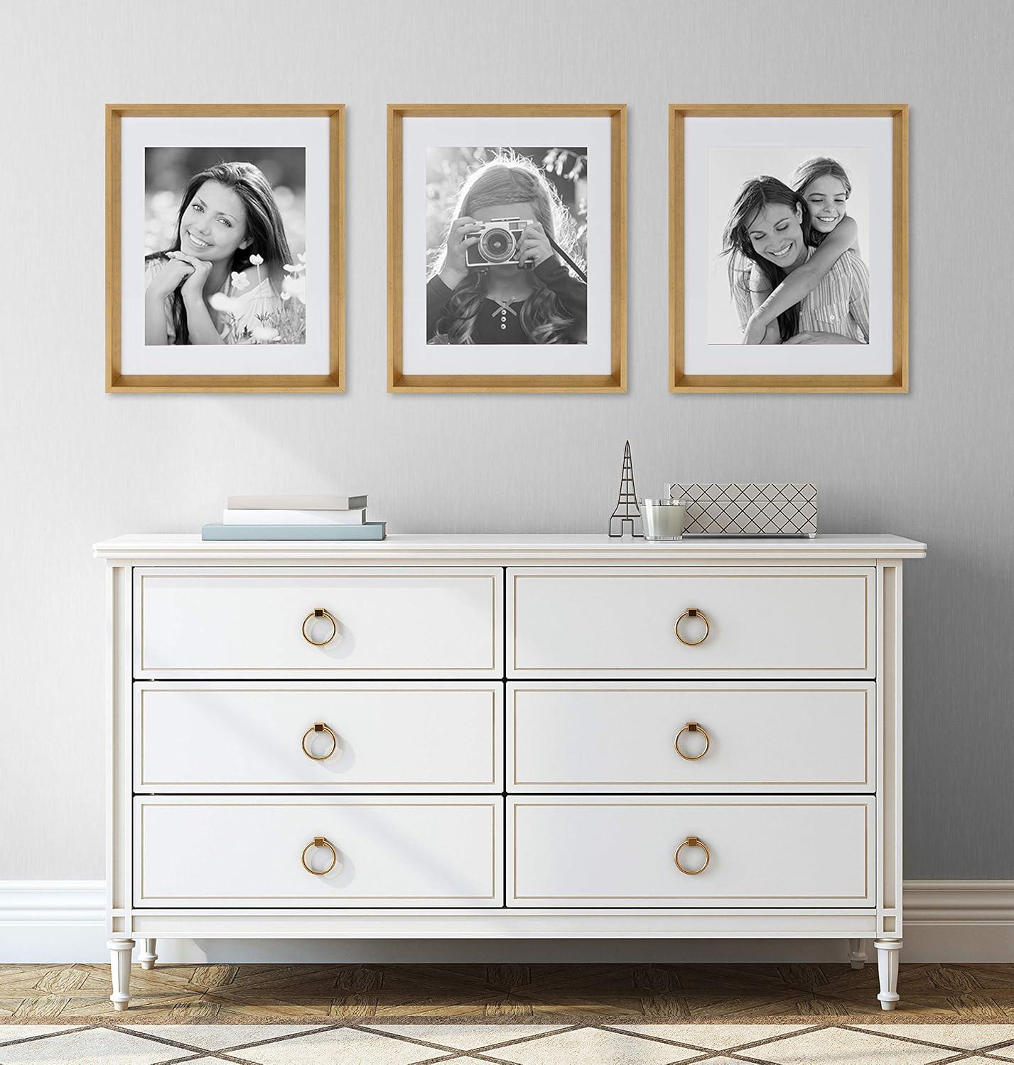 Kate & Laurel All Things Decor 14" x 18" Calder Wall Frame Gold : Modern Style, Dual Orientation, Plastic Construction