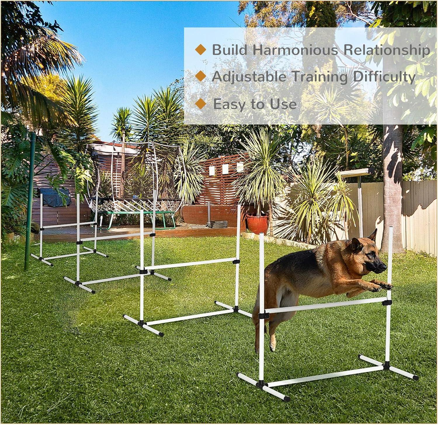 Dog Training Agility Gear Adjustable Jump Bar Pet Exercise Set