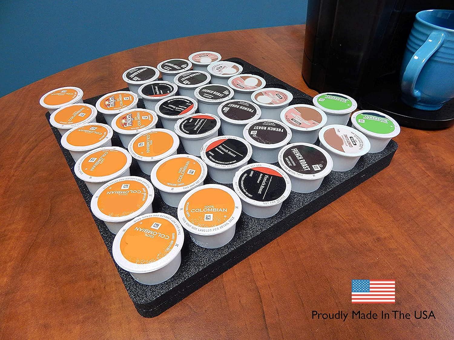 Black Foam Coffee Pod Storage Organizer Tray for 36 Pods