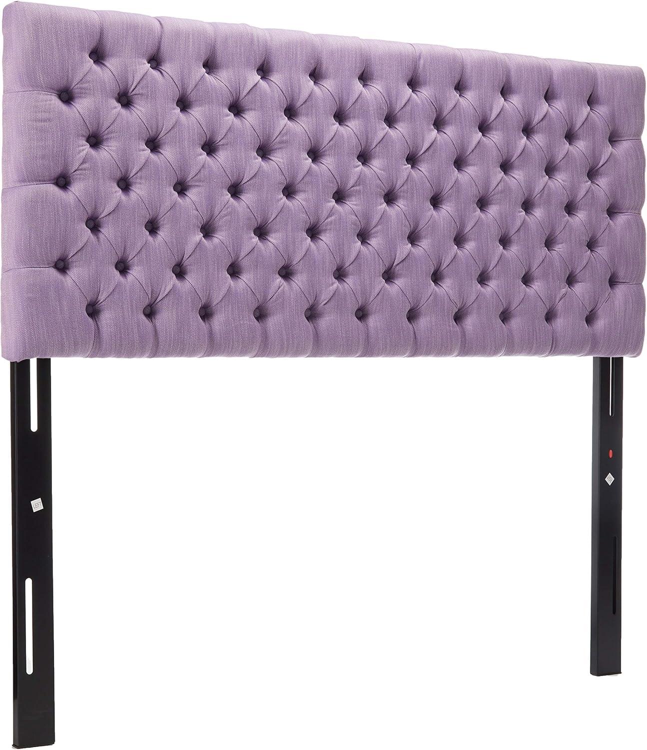 Queen/Full Jezebel Button Tufted Fabric Headboard Light Purple - Christopher Knight Home: Upholstered, Adjustable Height