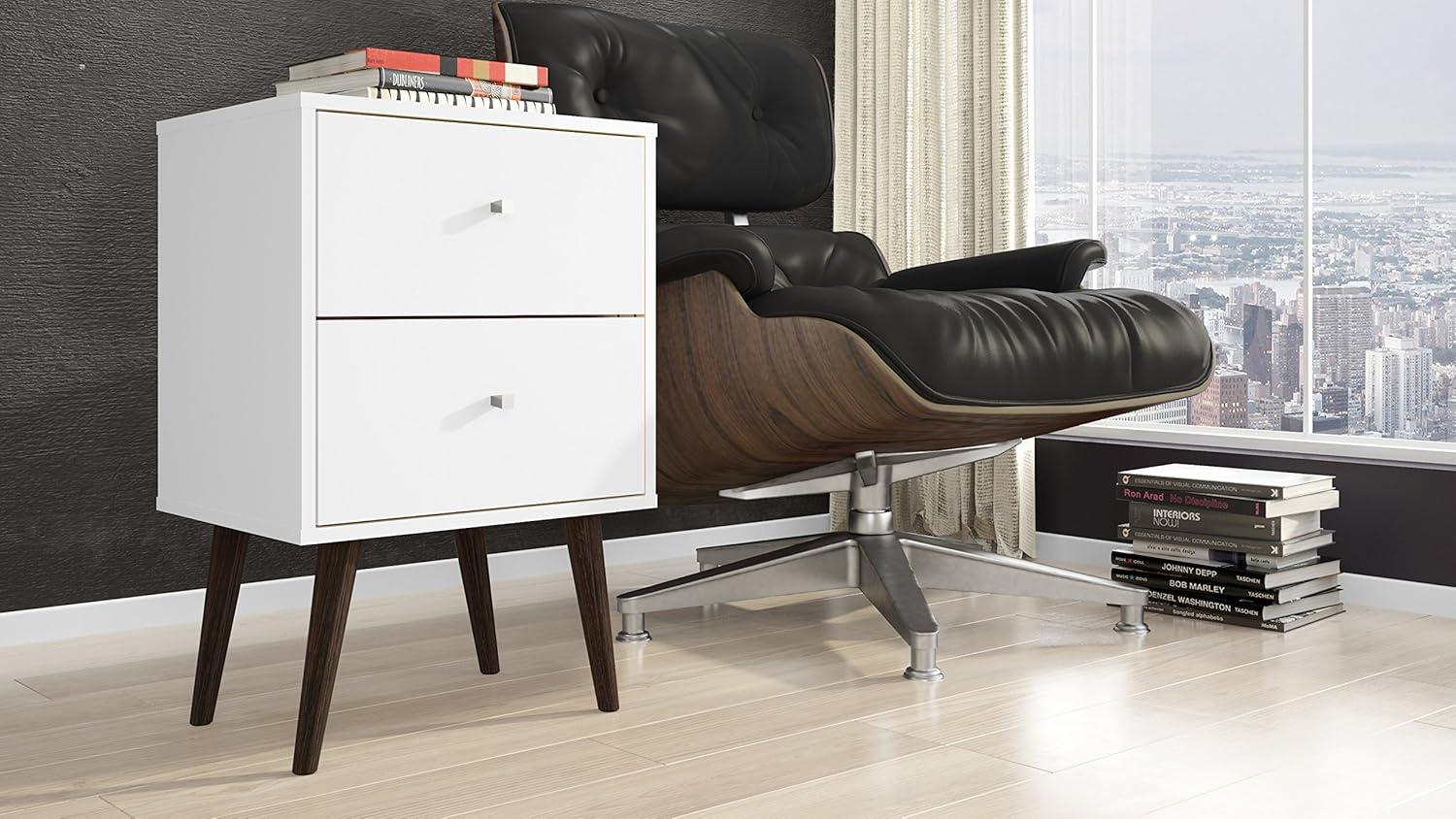 Liberty 2.0 Mid Century Modern Nightstand White - Manhattan Comfort