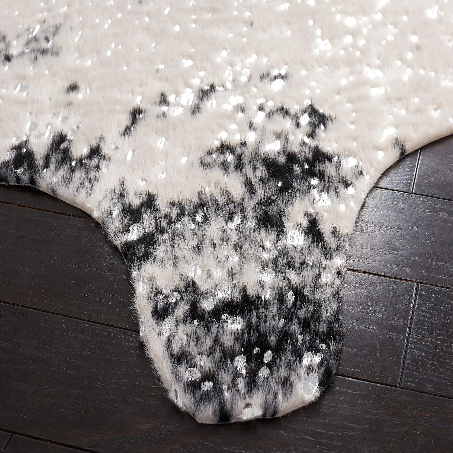 Faux Cowhide FCH207 Power Loomed Indoor Area Rug - Beige/Black - 6'x8' - Safavieh