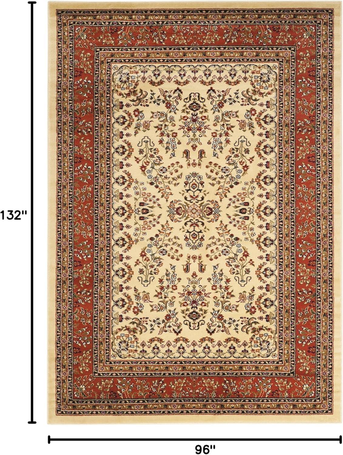 Lyndhurst Sarouk LNH331 Power Loomed Area Rug - Ivory/Rust - 8'x11' - Safavieh