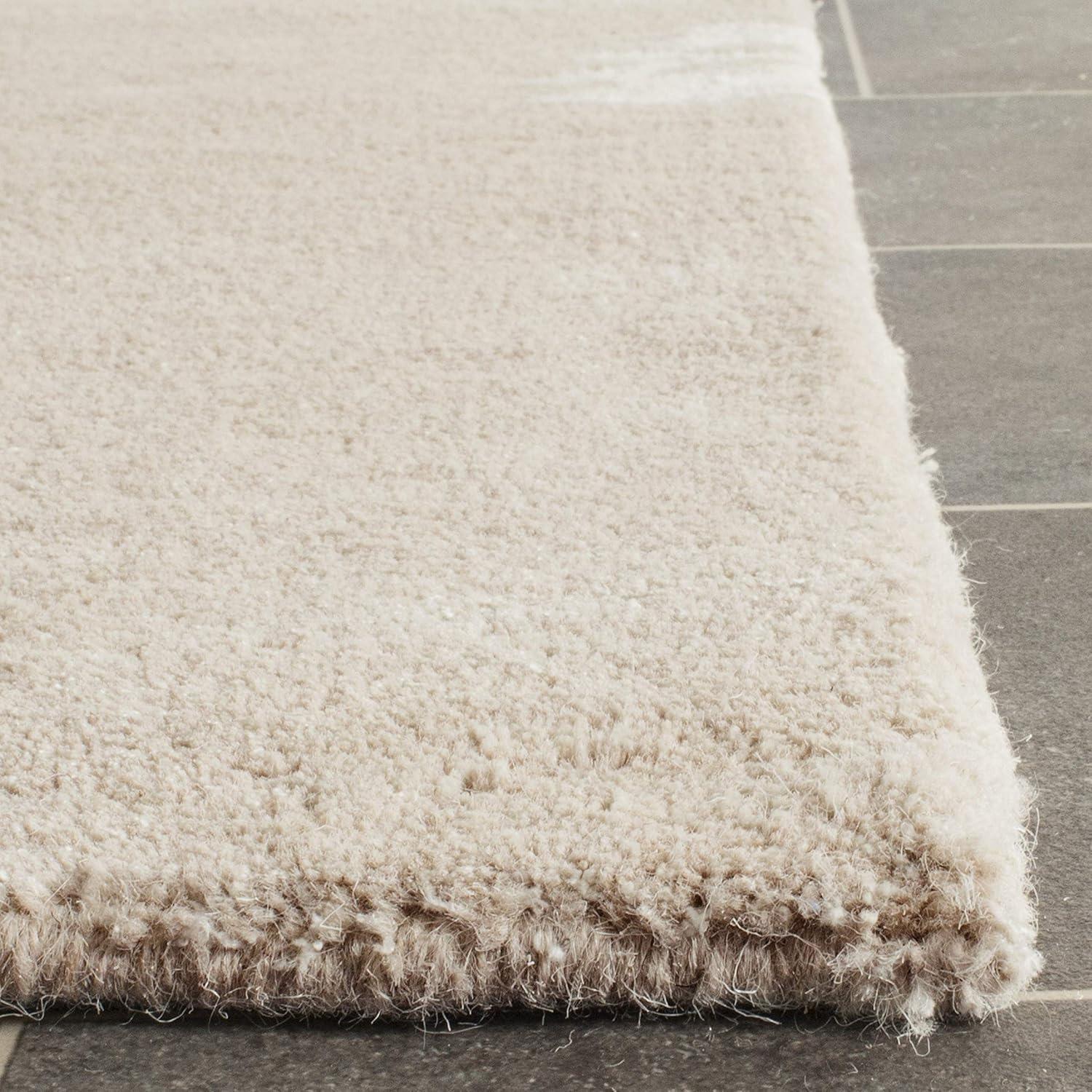 Ivory and Sand Hand-Tufted Wool Runner Rug