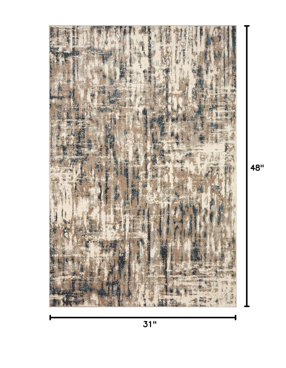 Loloi II Spirit SPI-02 Abstract Stone / Blue Area Rug 6'-7" x 9'-3"