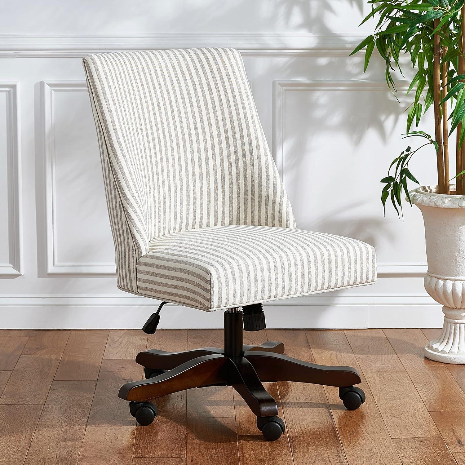 Scarlet Desk Chair - Beige Stripe - Safavieh