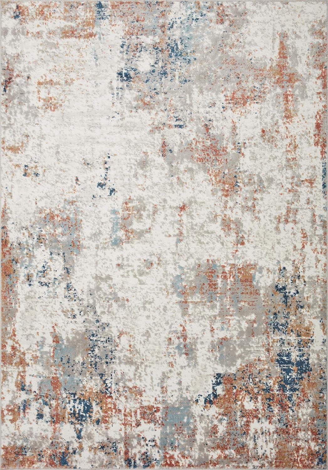 Loloi II Bianca Collection BIA-03 Ivory / Multi, Abstract Area Rug 5'-3" x 7'-6"