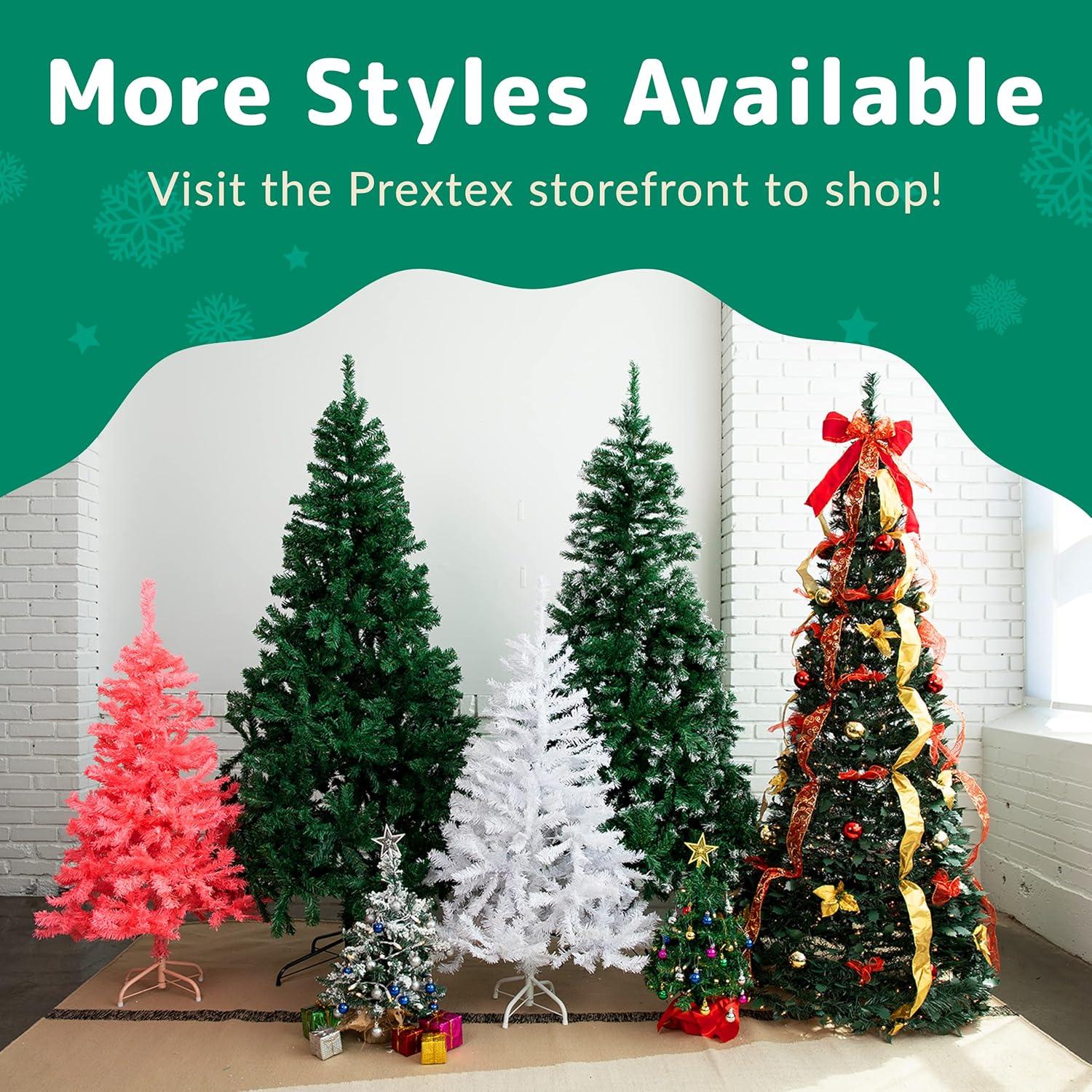 Prextex 23'' DIY Tabletop Mini Christmas Tree with Multi-Color LED Lights, Green