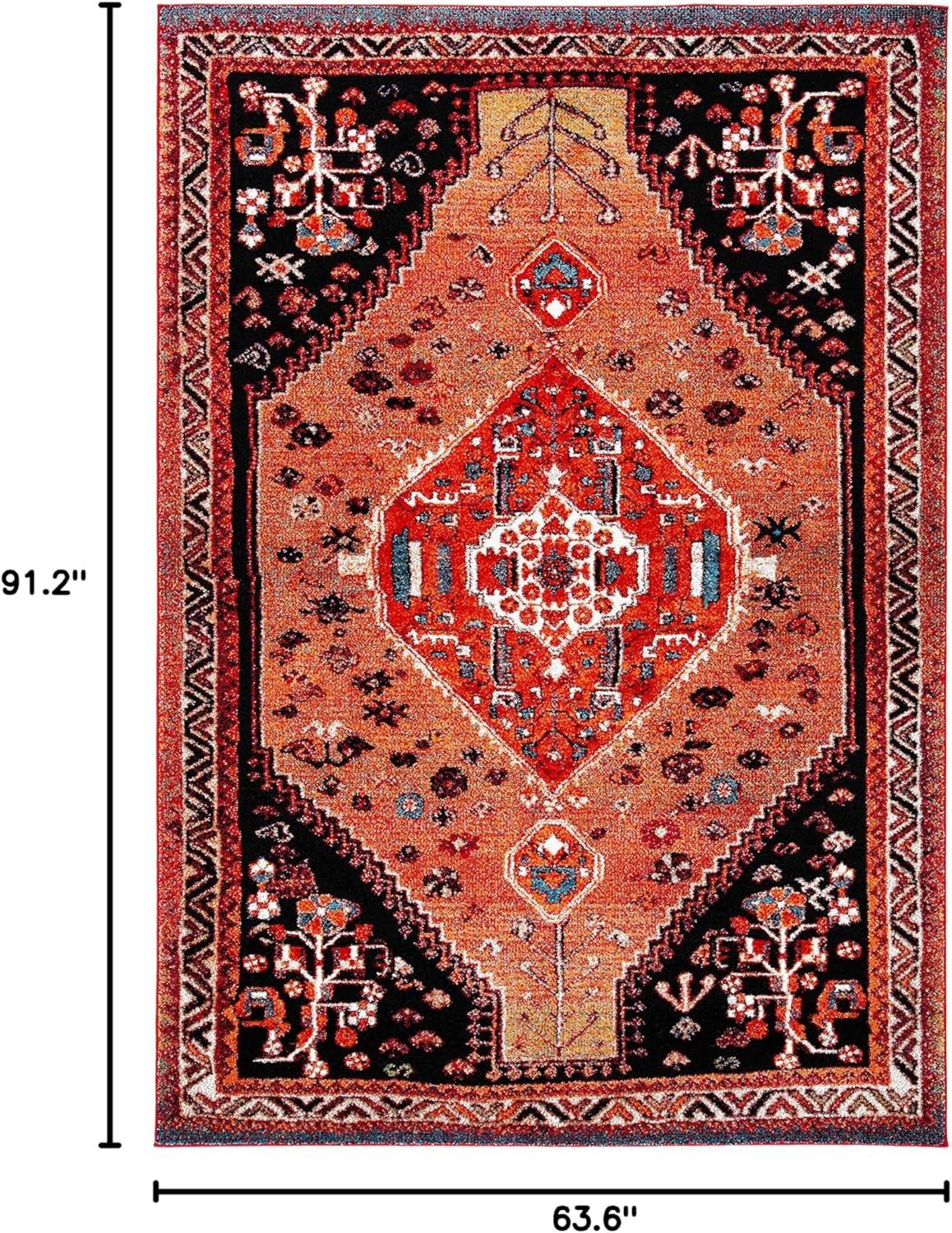 Vintage Hamadan VTH201 Power Loomed Area Rug - Orange/Red - 5'3"x7'6" - Safavieh.