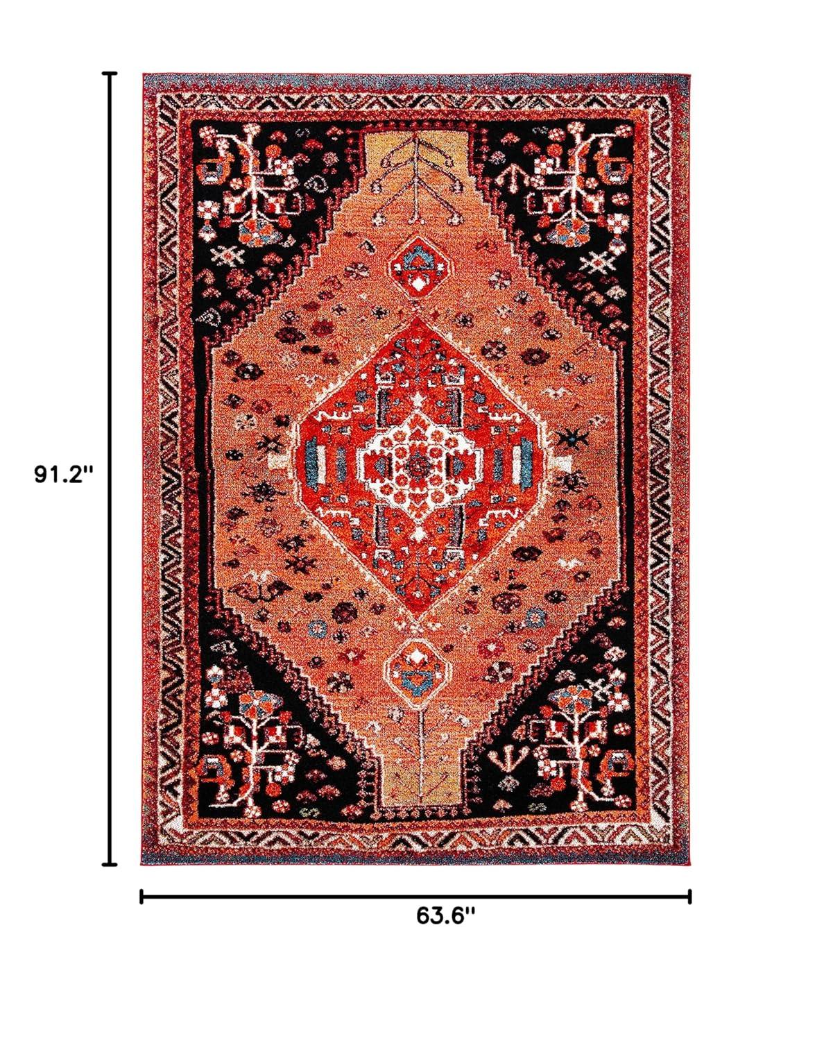 Vintage Hamadan VTH201 Power Loomed Area Rug - Orange/Red - 5'3"x7'6" - Safavieh.