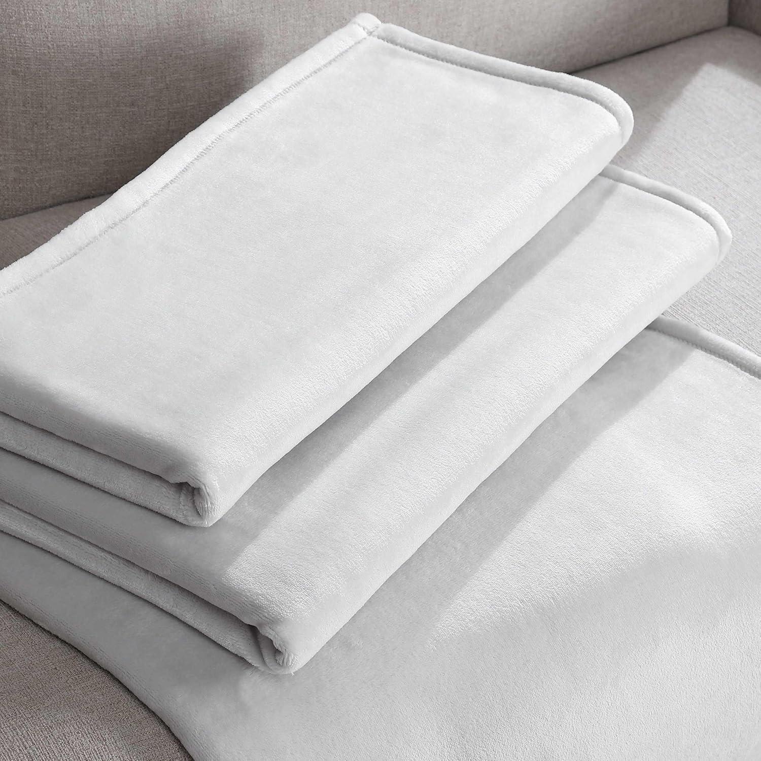 King Light Gray Polyester Fleece Blanket