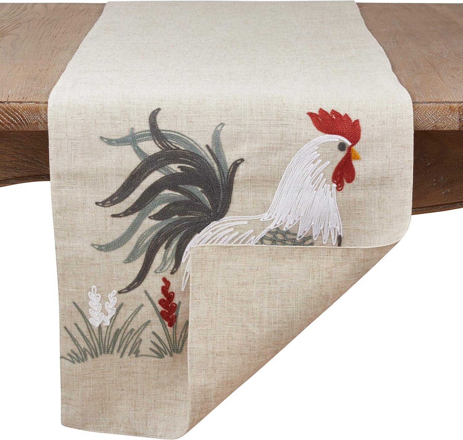 Saro Lifestyle Rooster Runner, Natural, 16" x 70"