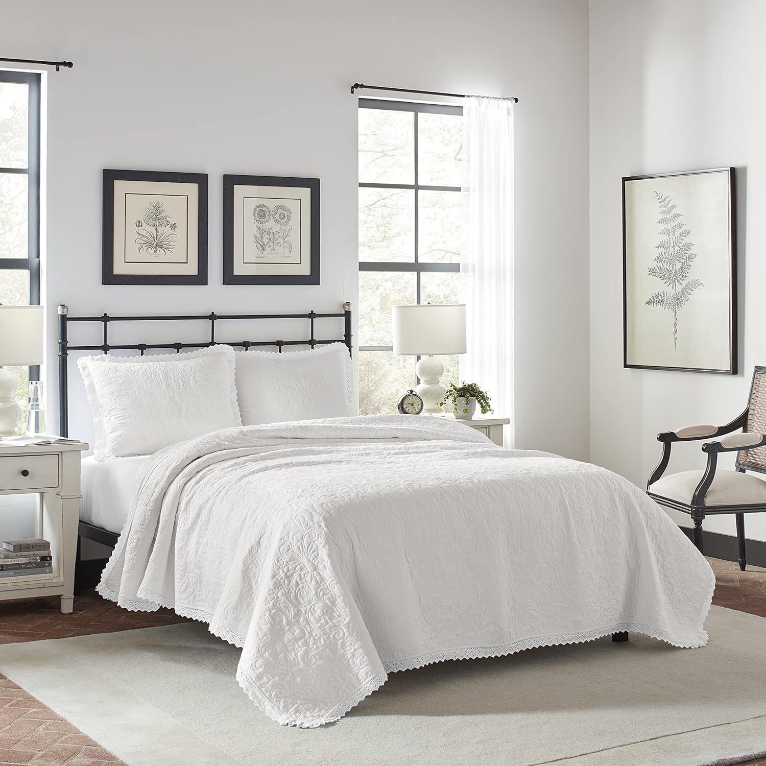 Laura Ashley Laura Ashley Heirloom Crochet Cotton Reversible Quilt Set