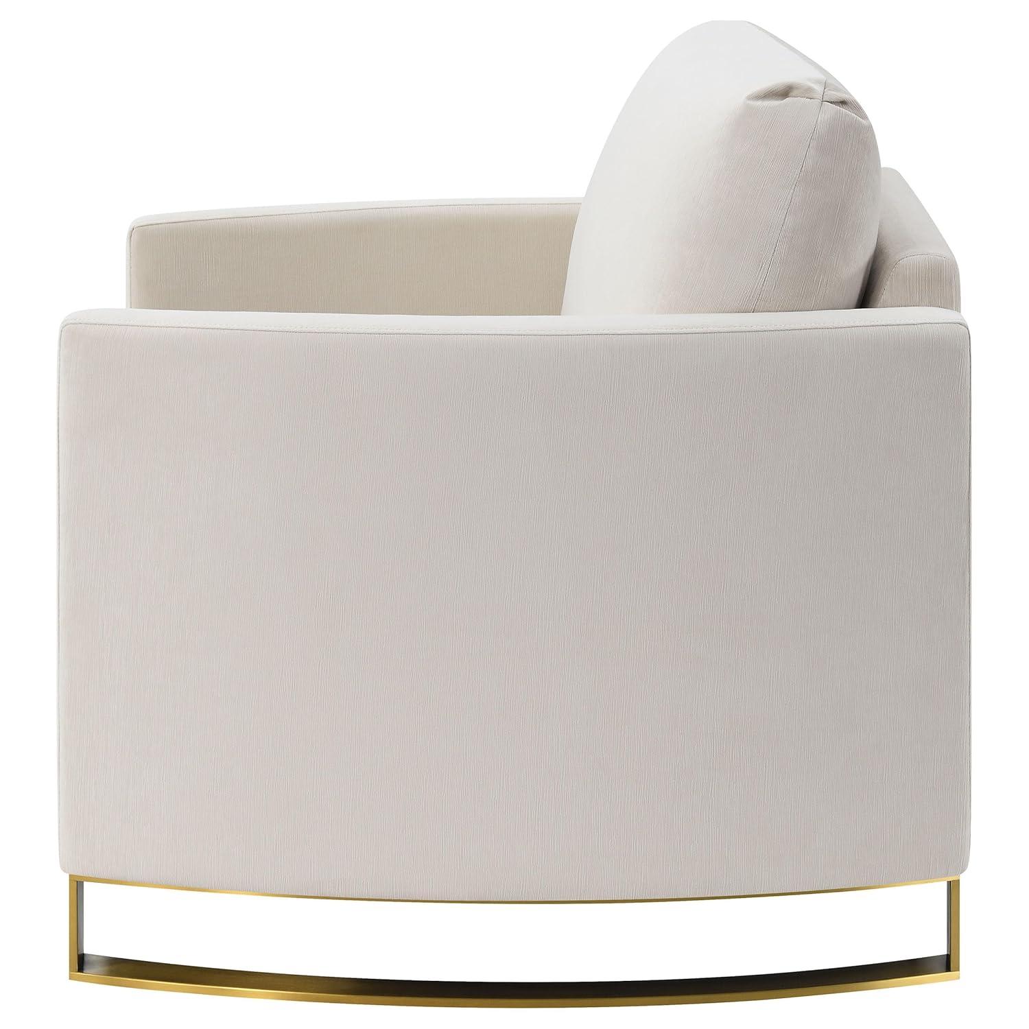 Coaster Contemporary Chenille Upholstered Arched Arms Chair in Beige